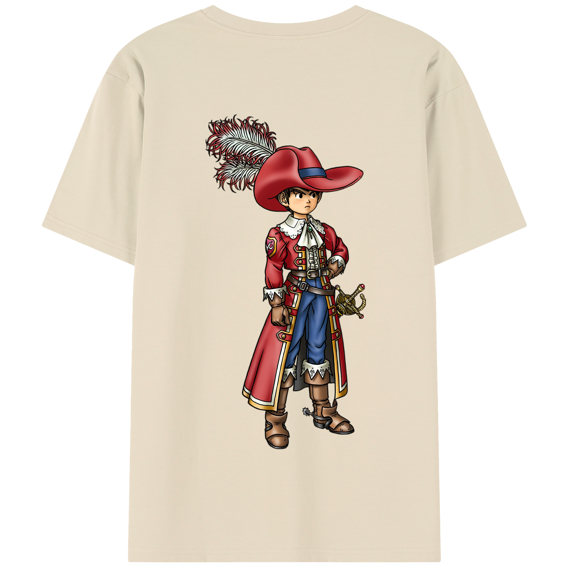 （画像用） ドラゴンクエスト Doragon Kuesuto Dragon Quest 綿100％半袖Tシャツ（背面プリント）