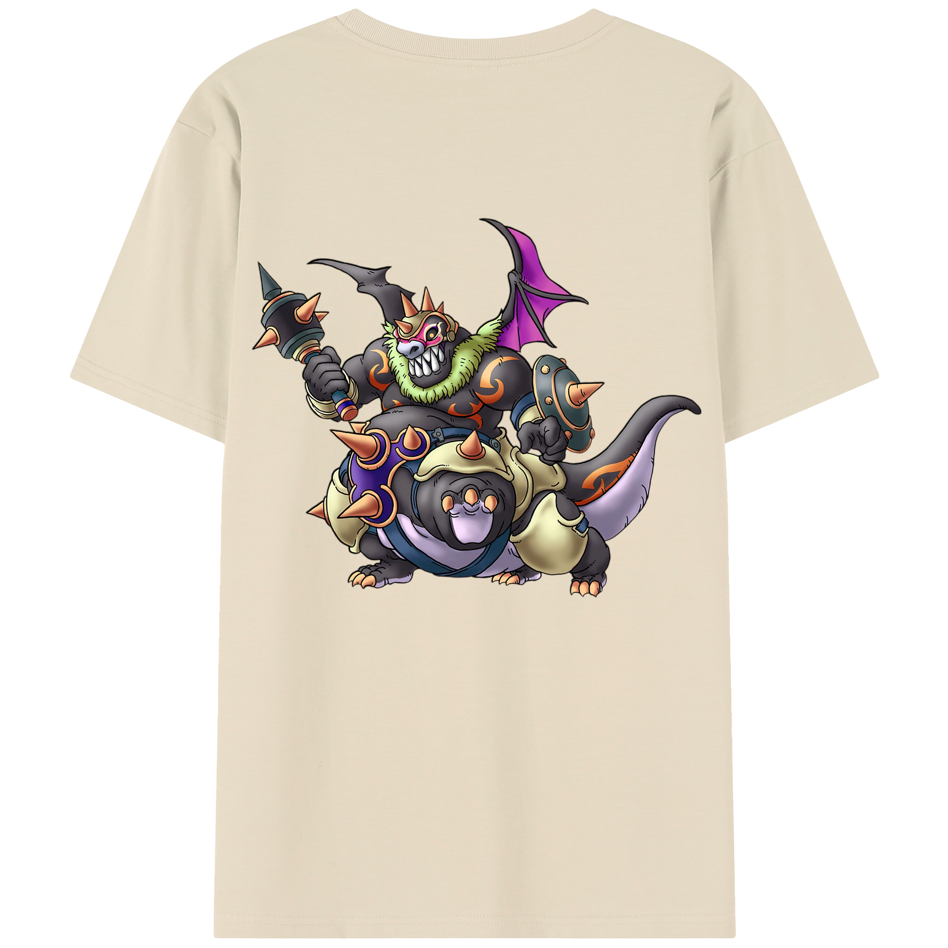 （画像用） ドラゴンクエスト Doragon Kuesuto Dragon Quest 綿100％半袖Tシャツ（背面プリント）