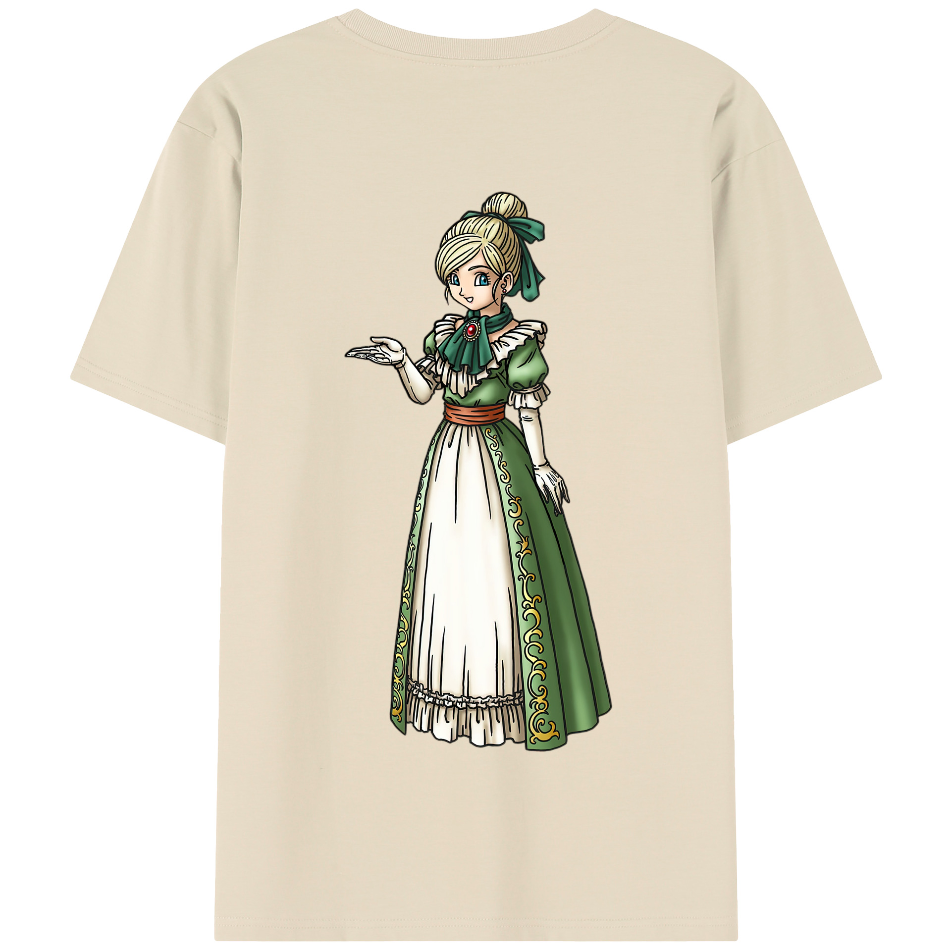 （画像用） ドラゴンクエスト Doragon Kuesuto Dragon Quest 綿100％半袖Tシャツ（背面プリント）