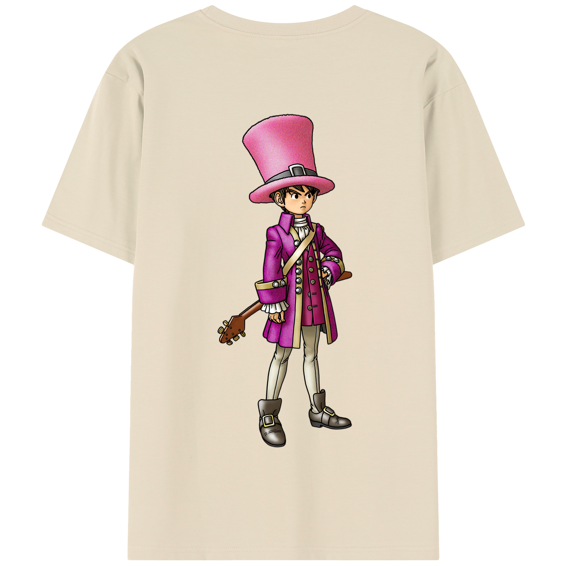 （画像用） ドラゴンクエスト Doragon Kuesuto Dragon Quest 綿100％半袖Tシャツ（背面プリント）