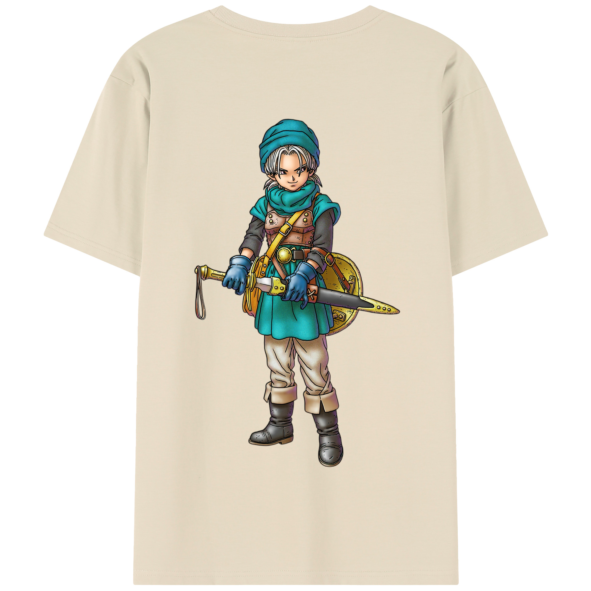 （画像用） ドラゴンクエスト Doragon Kuesuto Dragon Quest 綿100％半袖Tシャツ（背面プリント）