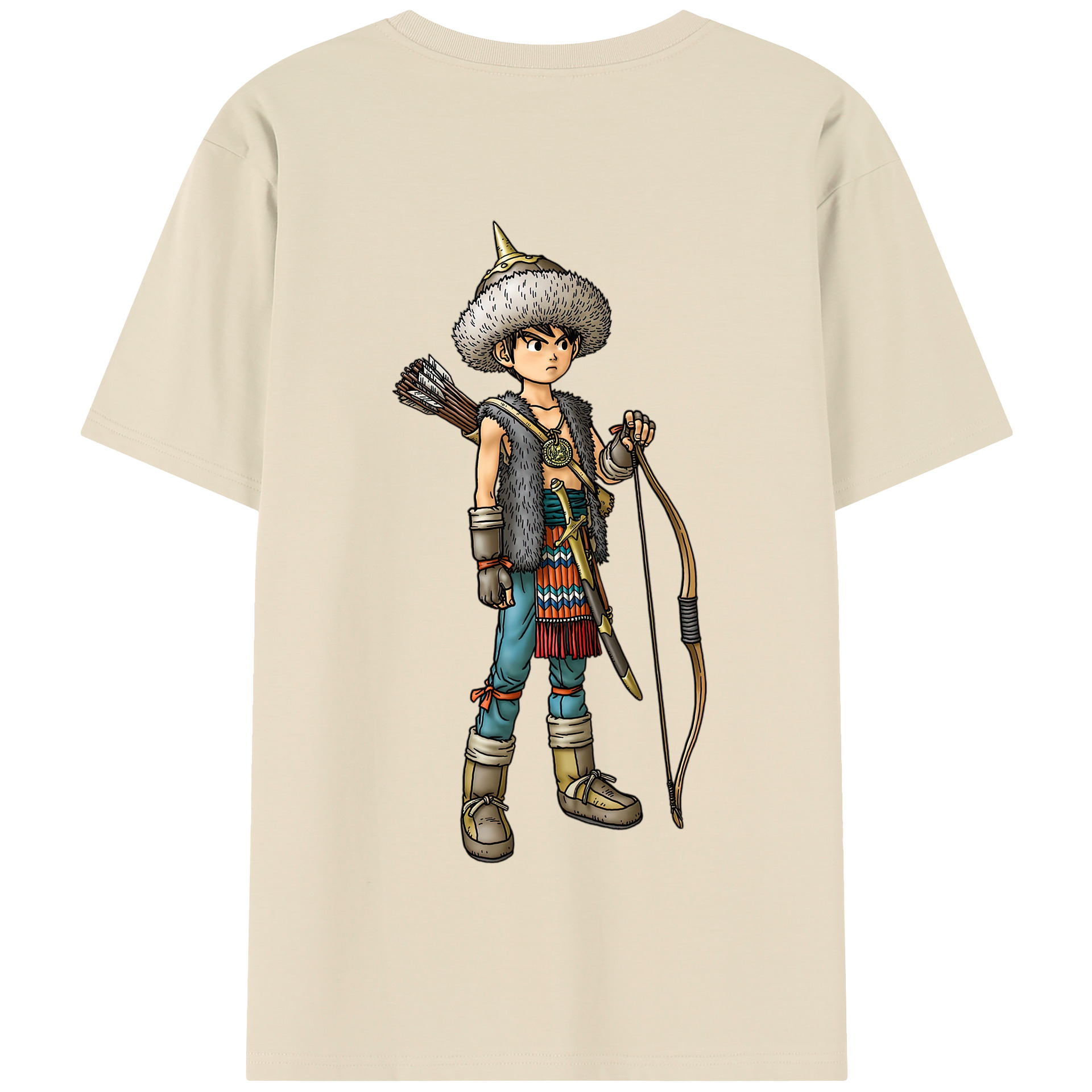 （画像用） ドラゴンクエスト Doragon Kuesuto Dragon Quest 綿100％半袖Tシャツ（背面プリント）
