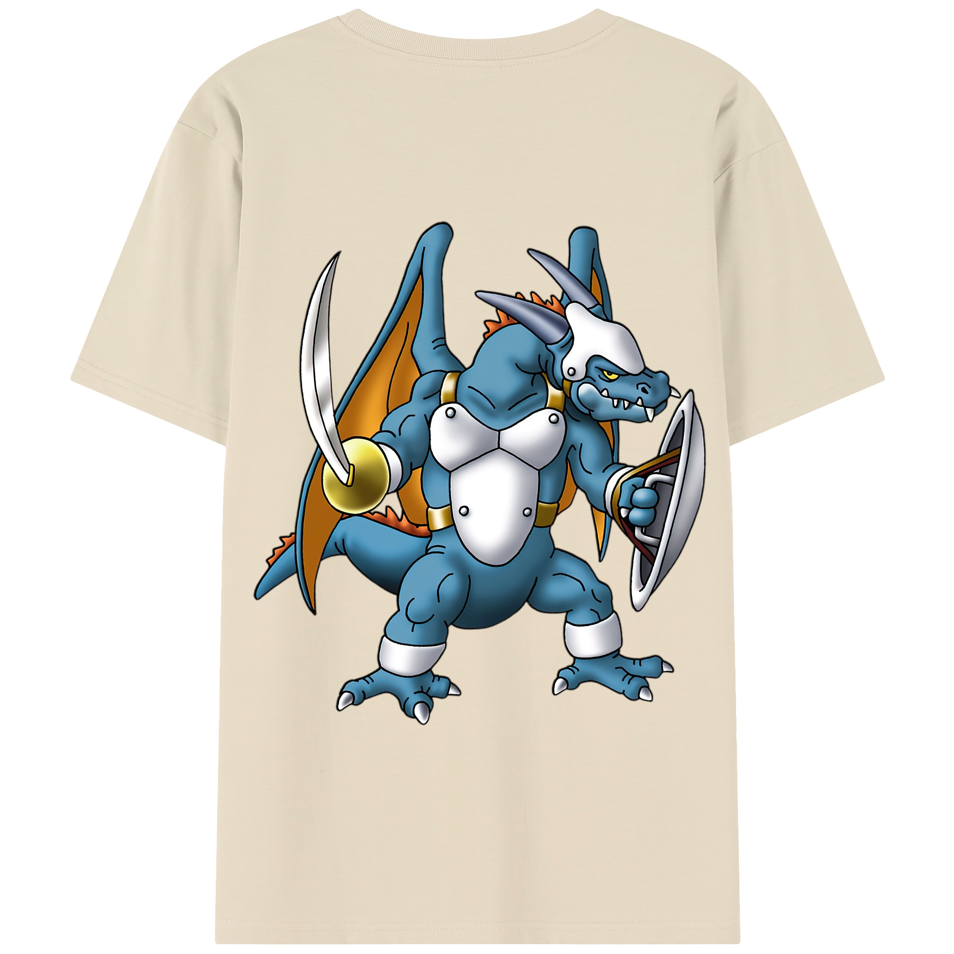 （画像用） ドラゴンクエスト Doragon Kuesuto Dragon Quest 綿100％半袖Tシャツ（背面プリント）