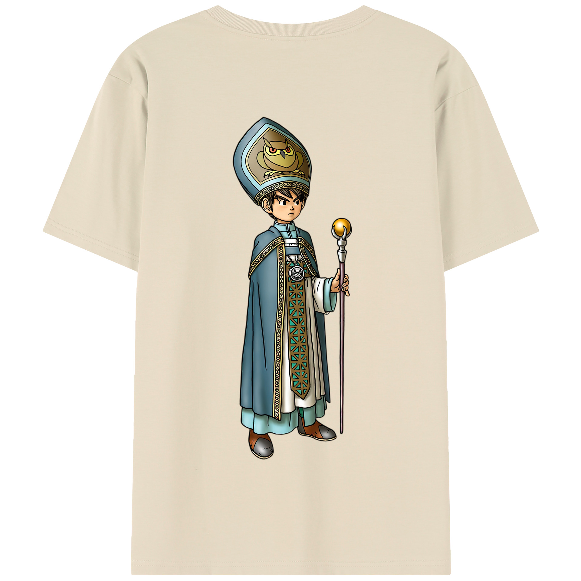 （画像用） ドラゴンクエスト Doragon Kuesuto Dragon Quest 綿100％半袖Tシャツ（背面プリント）