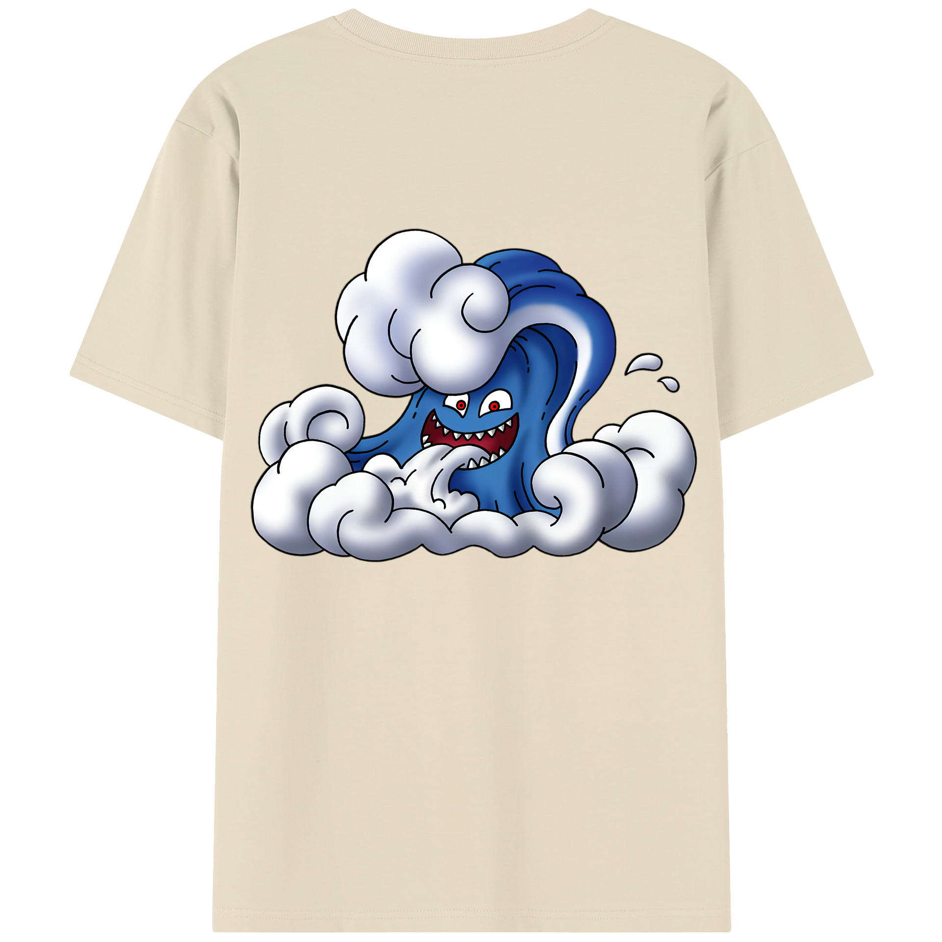 （画像用） ドラゴンクエスト Doragon Kuesuto Dragon Quest 綿100％半袖Tシャツ（背面プリント）