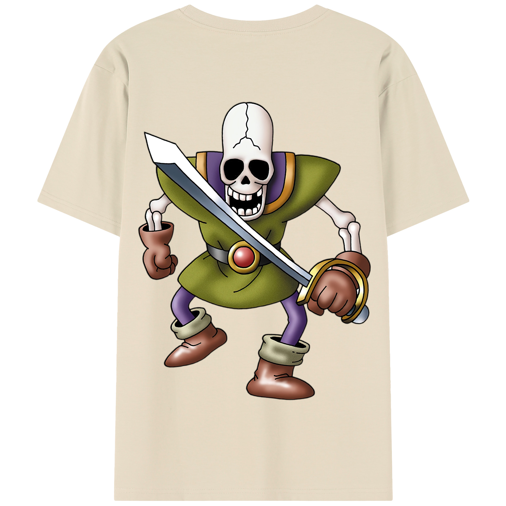 （画像用） ドラゴンクエスト Doragon Kuesuto Dragon Quest 綿100％半袖Tシャツ（背面プリント）
