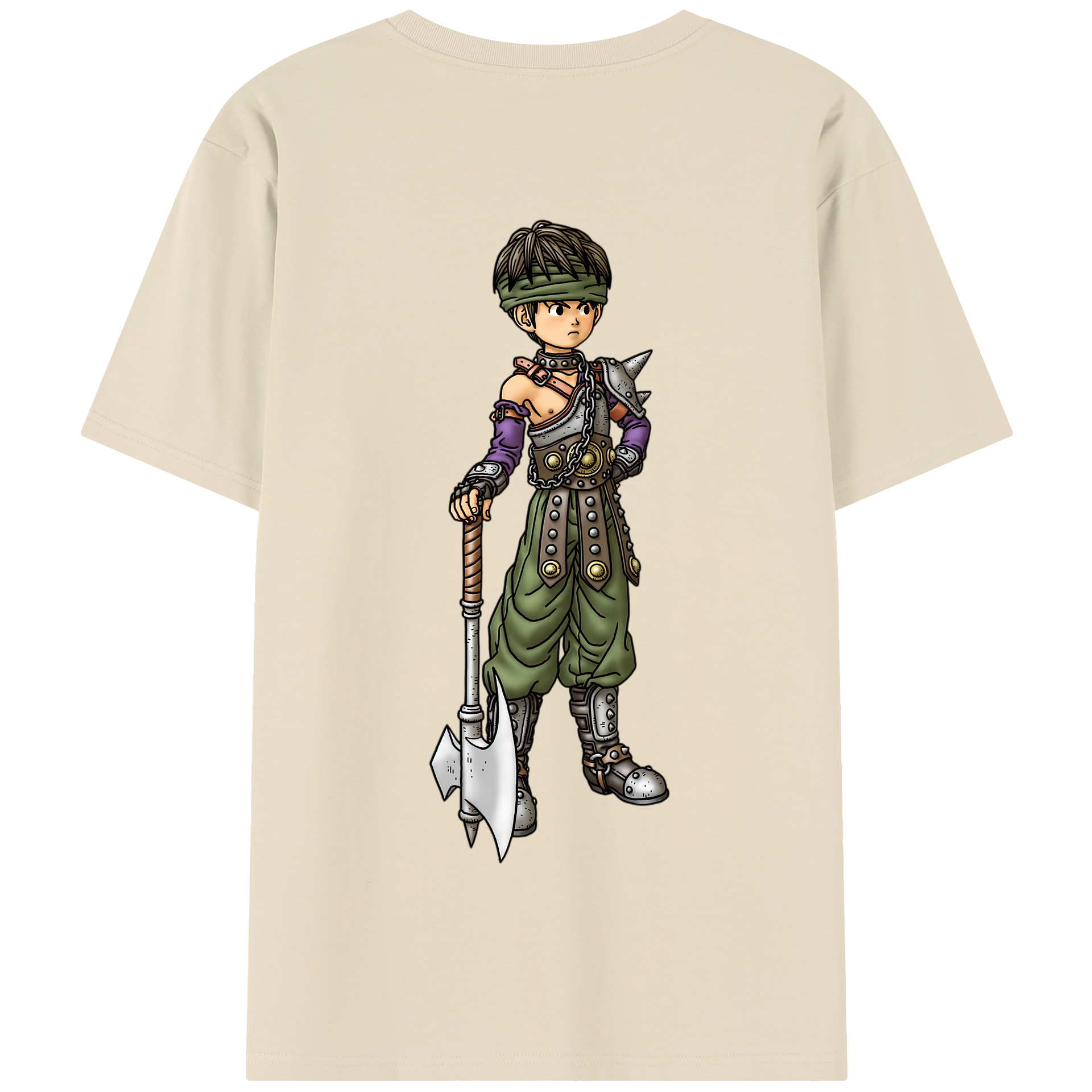 （画像用） ドラゴンクエスト Doragon Kuesuto Dragon Quest 綿100％半袖Tシャツ（背面プリント）