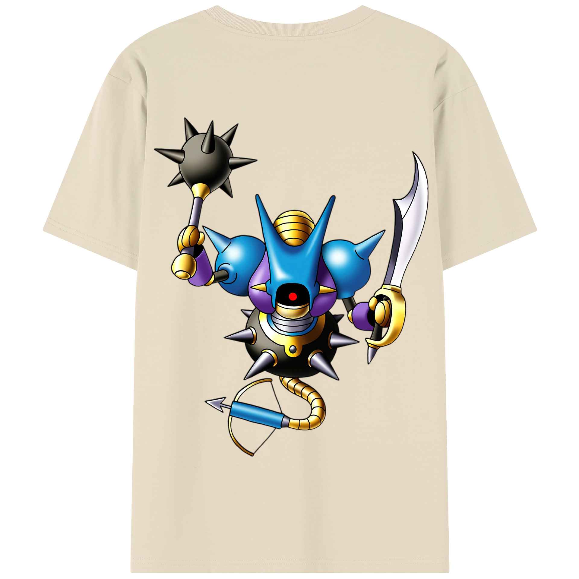 （画像用） ドラゴンクエスト Doragon Kuesuto Dragon Quest 綿100％半袖Tシャツ（背面プリント）