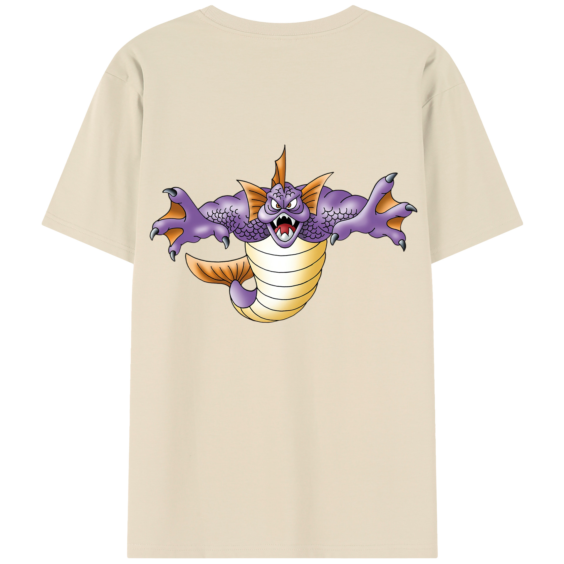 （画像用） ドラゴンクエスト Doragon Kuesuto Dragon Quest 綿100％半袖Tシャツ（背面プリント）
