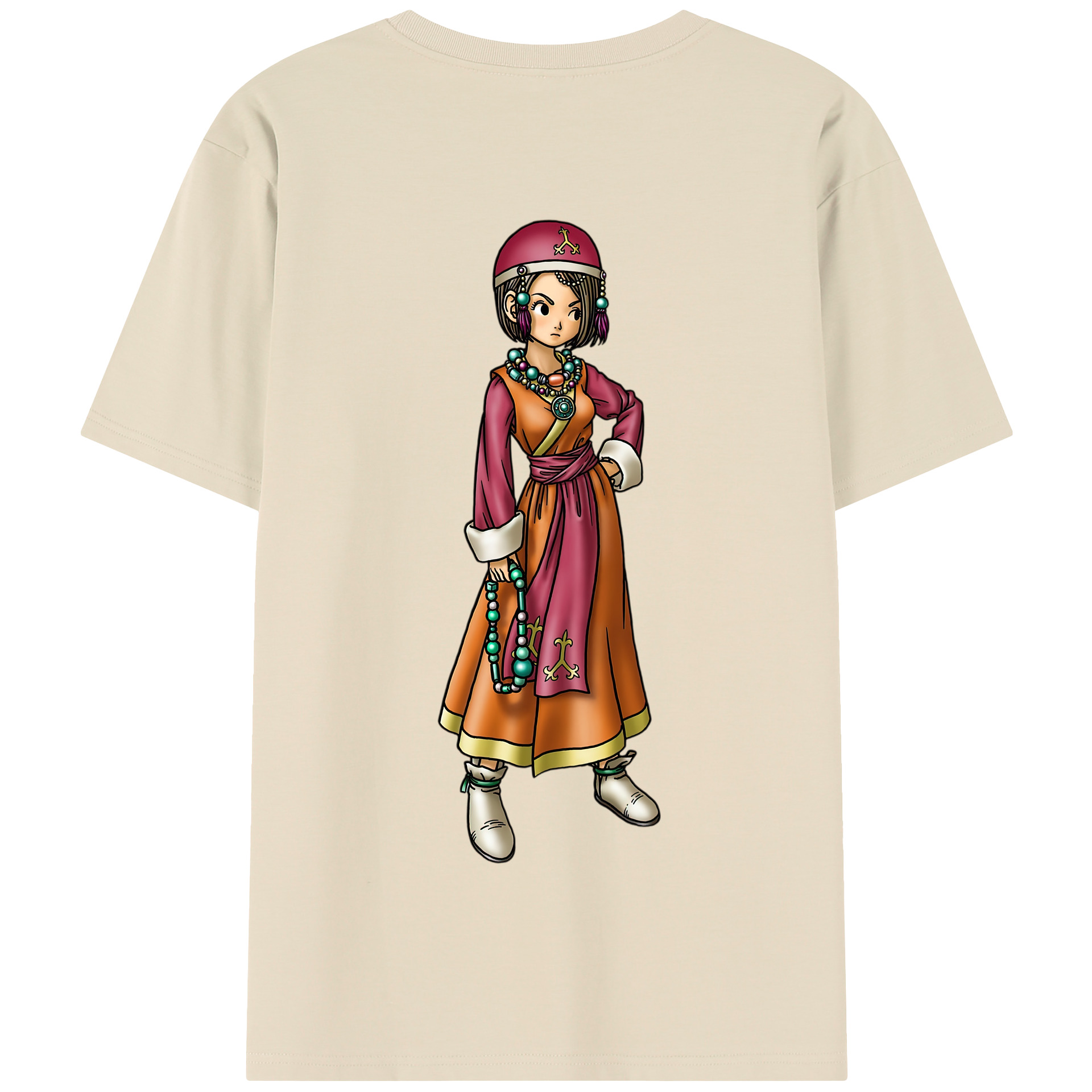 （画像用） ドラゴンクエスト Doragon Kuesuto Dragon Quest 綿100％半袖Tシャツ（背面プリント）
