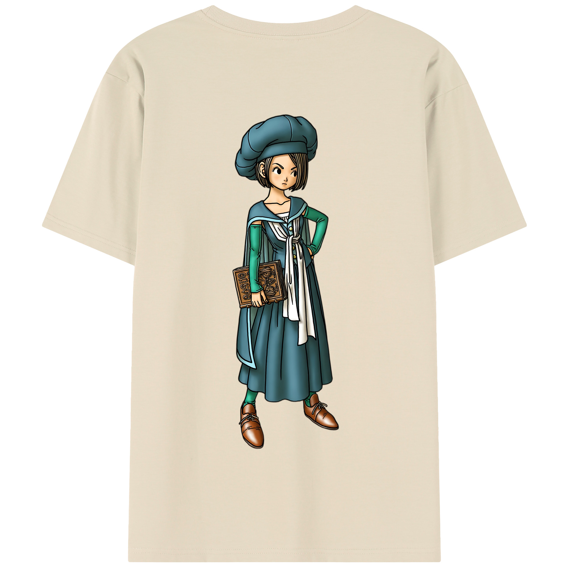 （画像用） ドラゴンクエスト Doragon Kuesuto Dragon Quest 綿100％半袖Tシャツ（背面プリント）