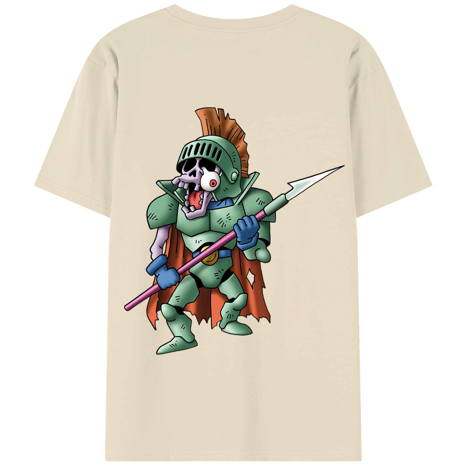 （画像用） ドラゴンクエスト Doragon Kuesuto Dragon Quest 綿100％半袖Tシャツ（背面プリント）