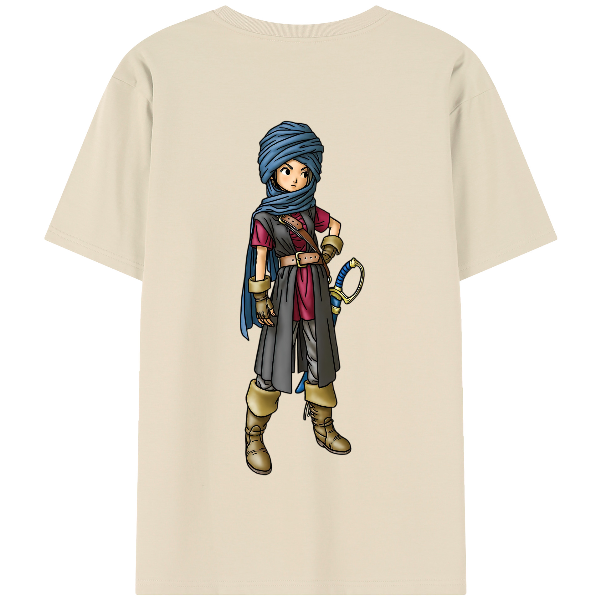 （画像用） ドラゴンクエスト Doragon Kuesuto Dragon Quest 綿100％半袖Tシャツ（背面プリント）