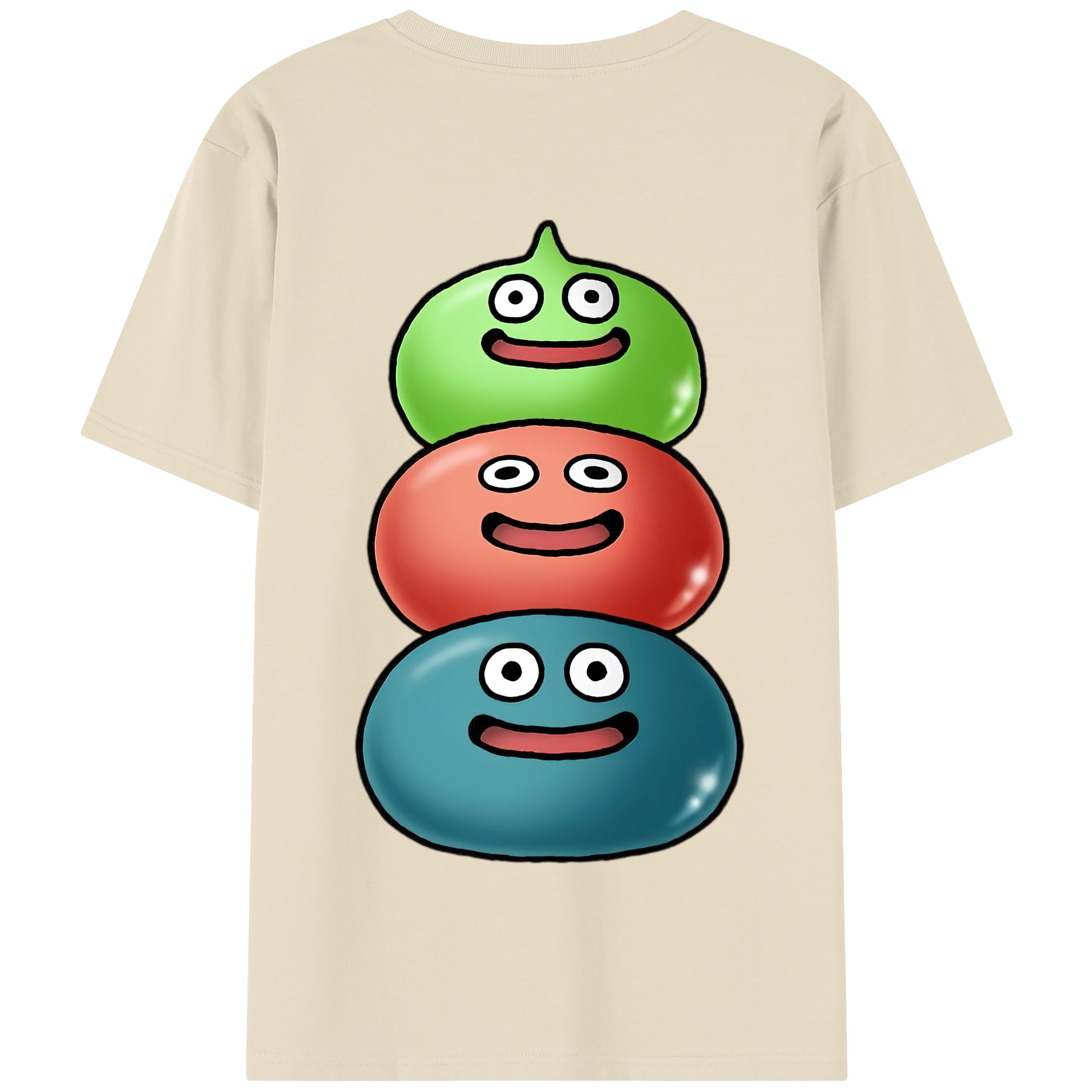 （画像用） ドラゴンクエスト Doragon Kuesuto Dragon Quest 綿100％半袖Tシャツ（背面プリント）