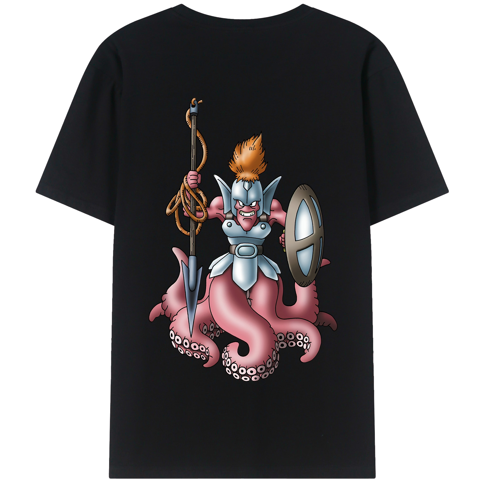 （画像用） ドラゴンクエスト Doragon Kuesuto Dragon Quest 綿100％半袖Tシャツ（背面プリント）