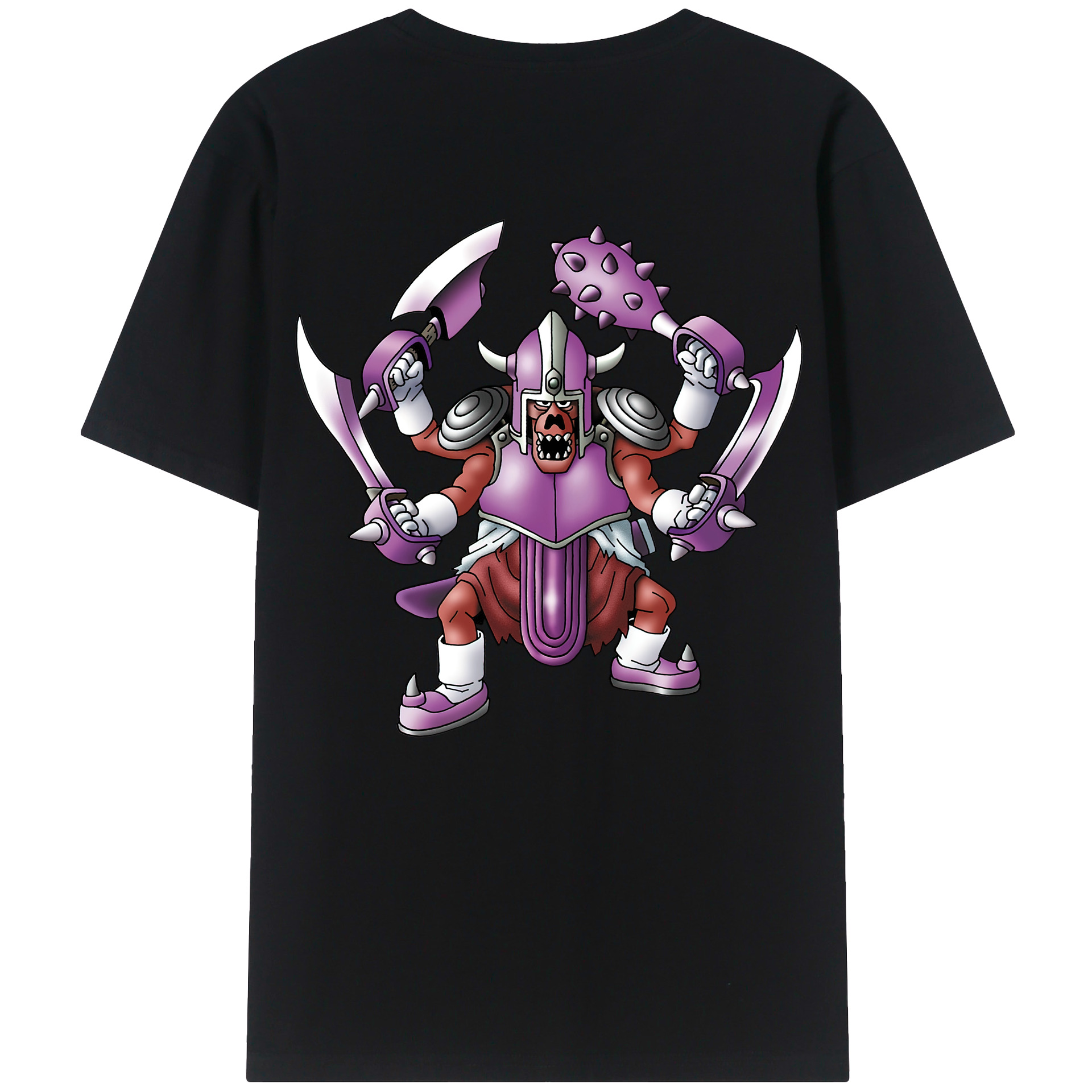 （画像用） ドラゴンクエスト Doragon Kuesuto Dragon Quest 綿100％半袖Tシャツ（背面プリント）
