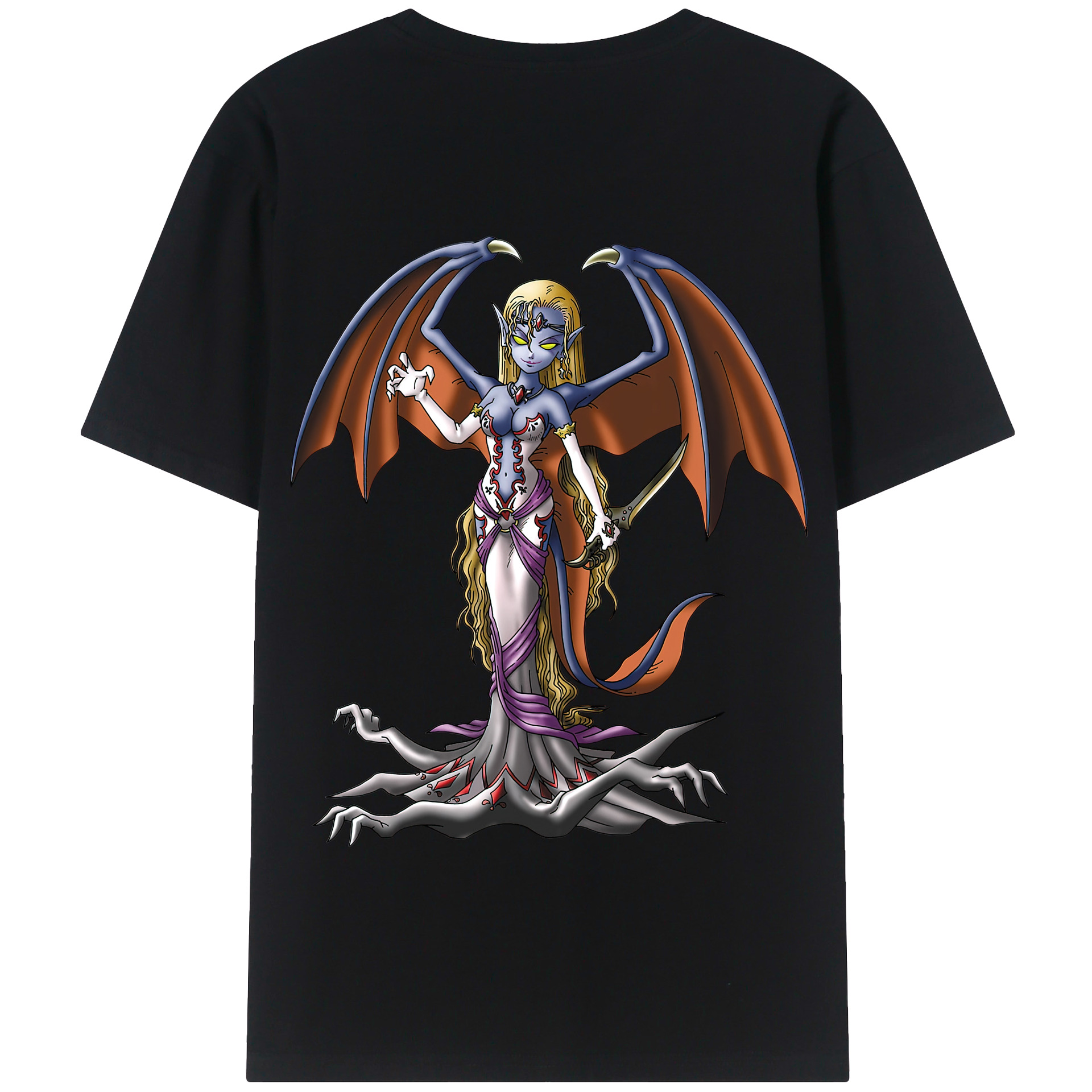 （画像用） ドラゴンクエスト Doragon Kuesuto Dragon Quest 綿100％半袖Tシャツ（背面プリント）