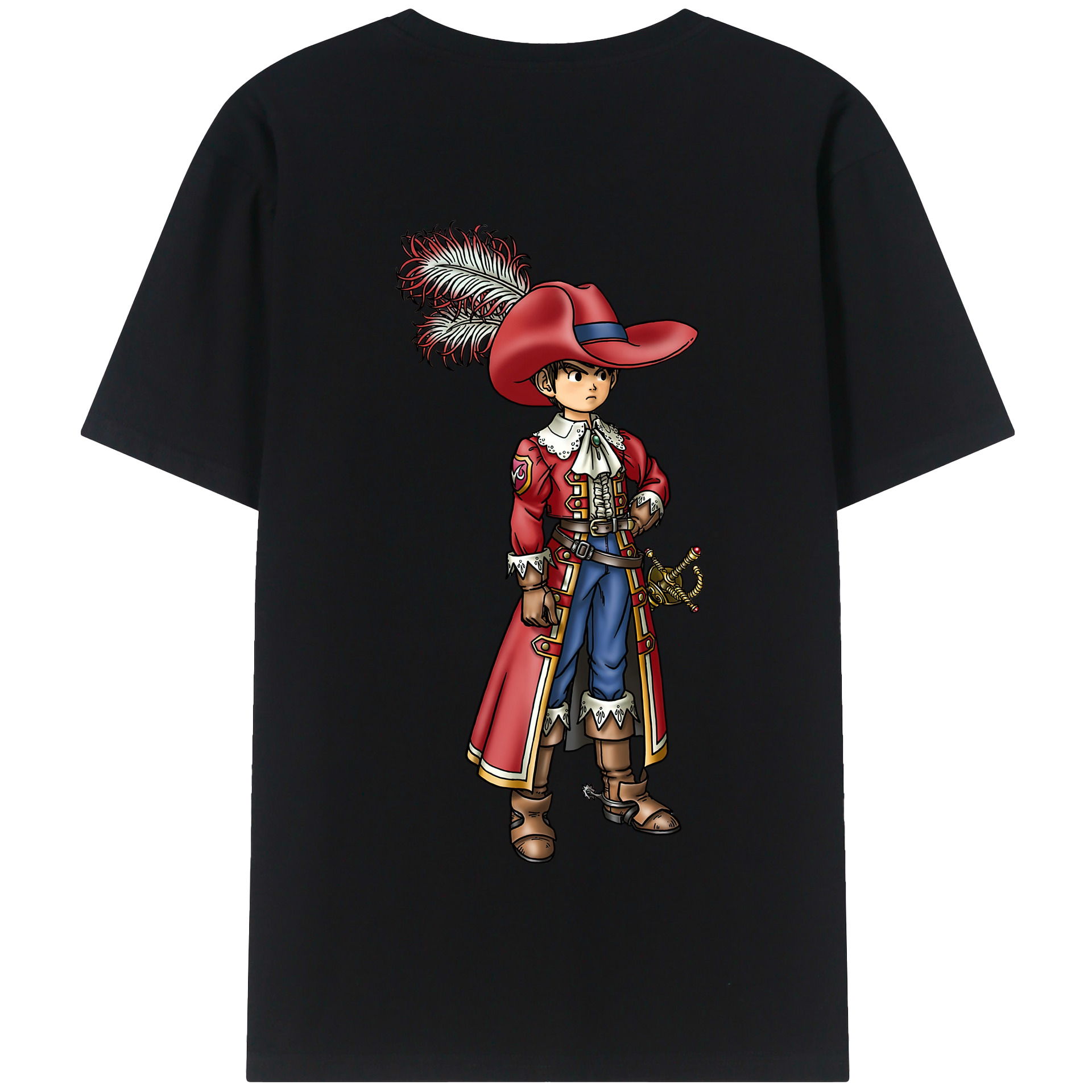 （画像用） ドラゴンクエスト Doragon Kuesuto Dragon Quest 綿100％半袖Tシャツ（背面プリント）