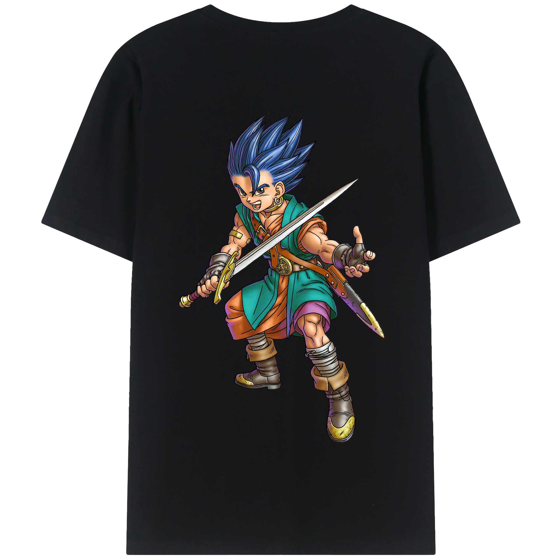 （画像用） ドラゴンクエスト Doragon Kuesuto Dragon Quest 綿100％半袖Tシャツ（背面プリント）