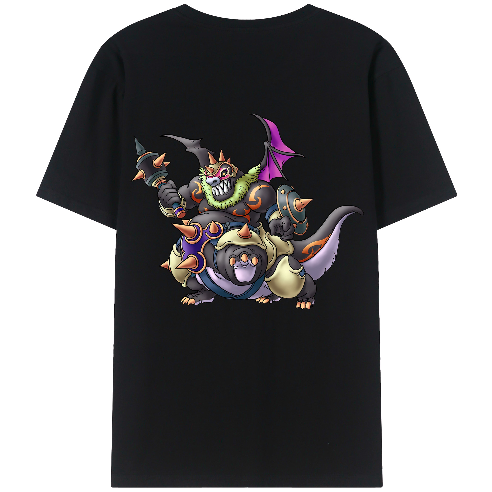 （画像用） ドラゴンクエスト Doragon Kuesuto Dragon Quest 綿100％半袖Tシャツ（背面プリント）
