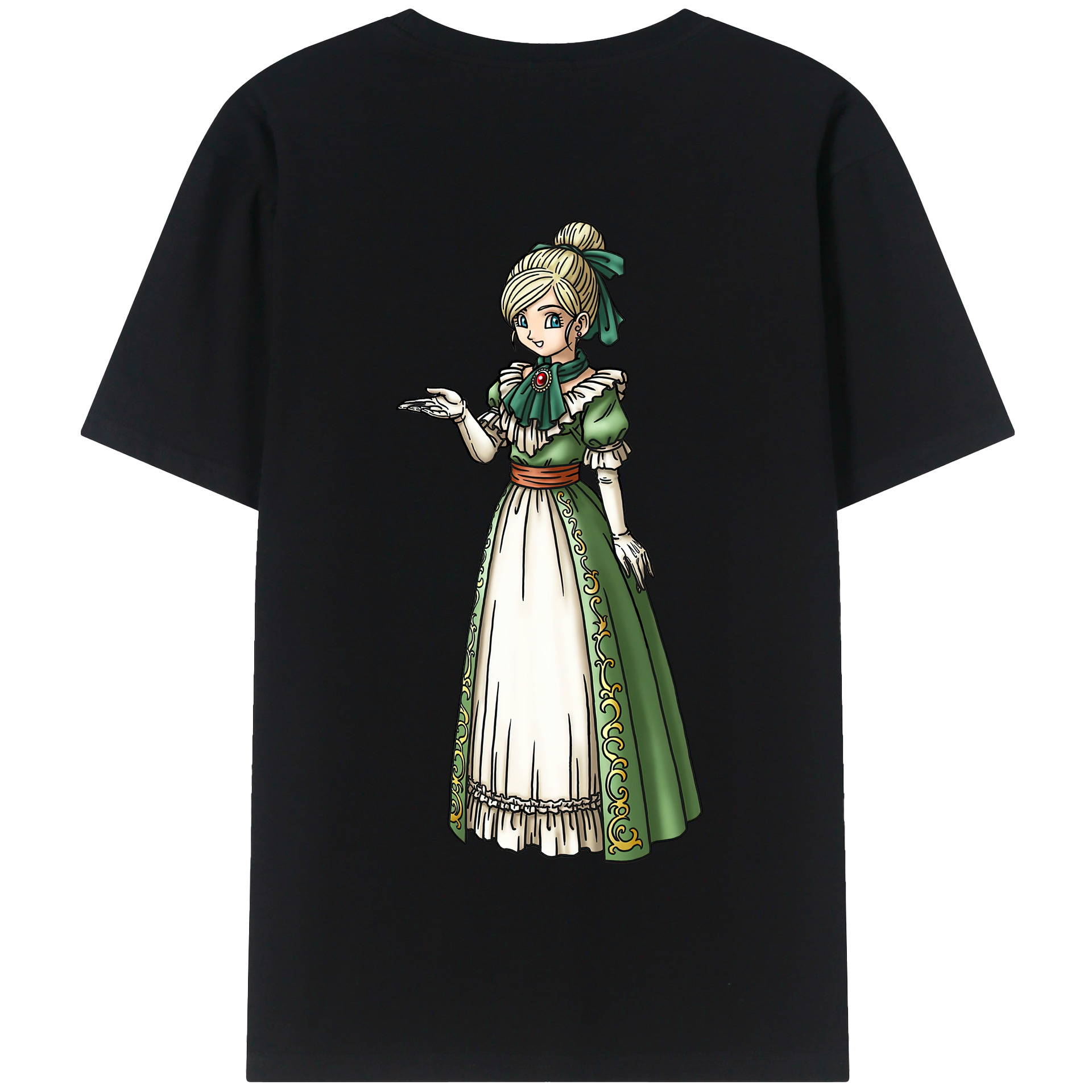 （画像用） ドラゴンクエスト Doragon Kuesuto Dragon Quest 綿100％半袖Tシャツ（背面プリント）