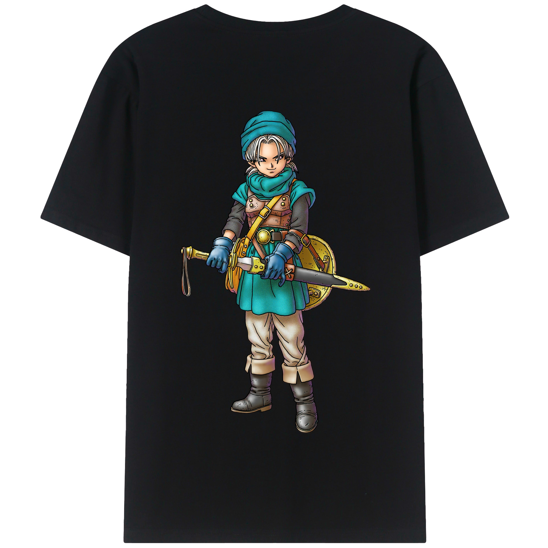 （画像用） ドラゴンクエスト Doragon Kuesuto Dragon Quest 綿100％半袖Tシャツ（背面プリント）