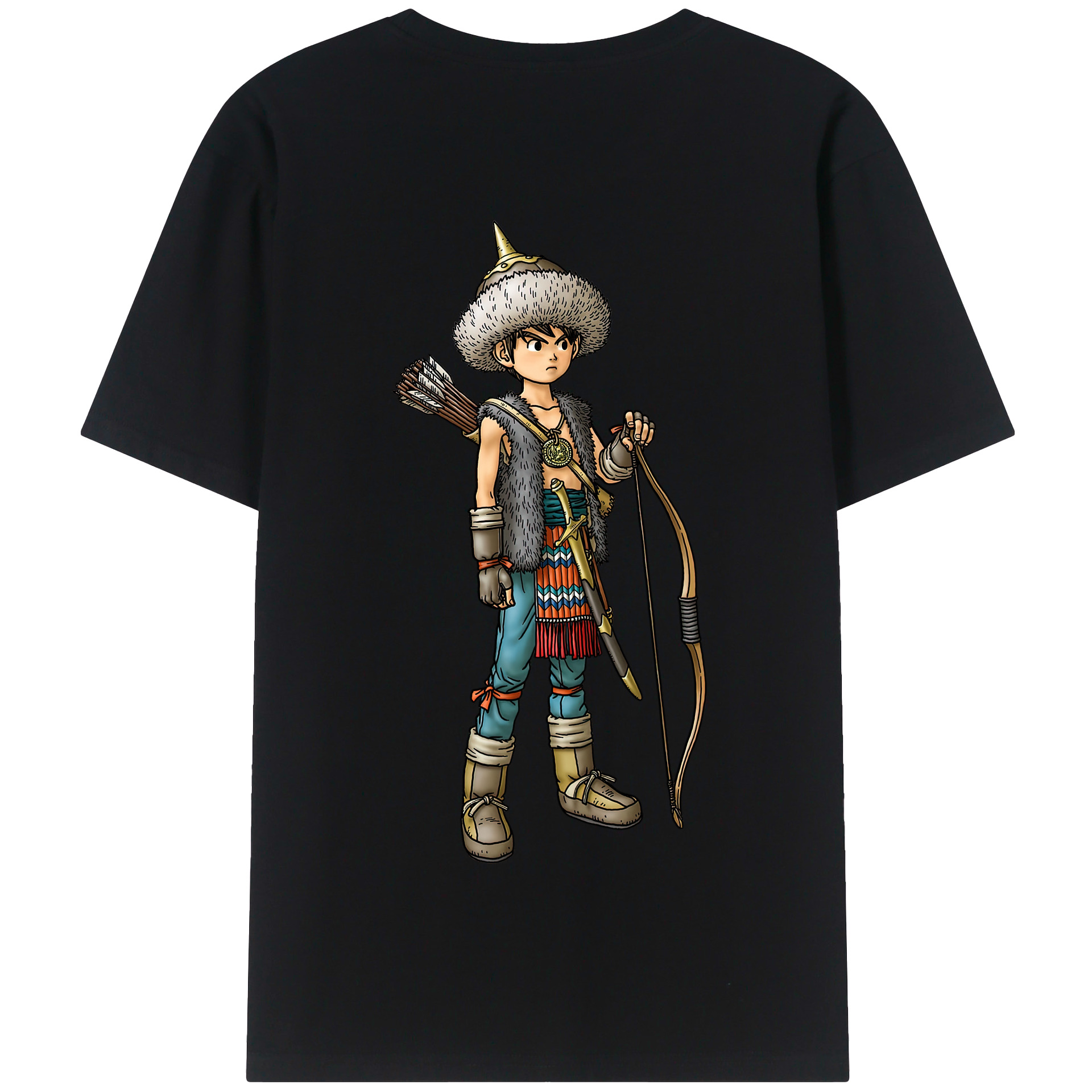 （画像用） ドラゴンクエスト Doragon Kuesuto Dragon Quest 綿100％半袖Tシャツ（背面プリント）