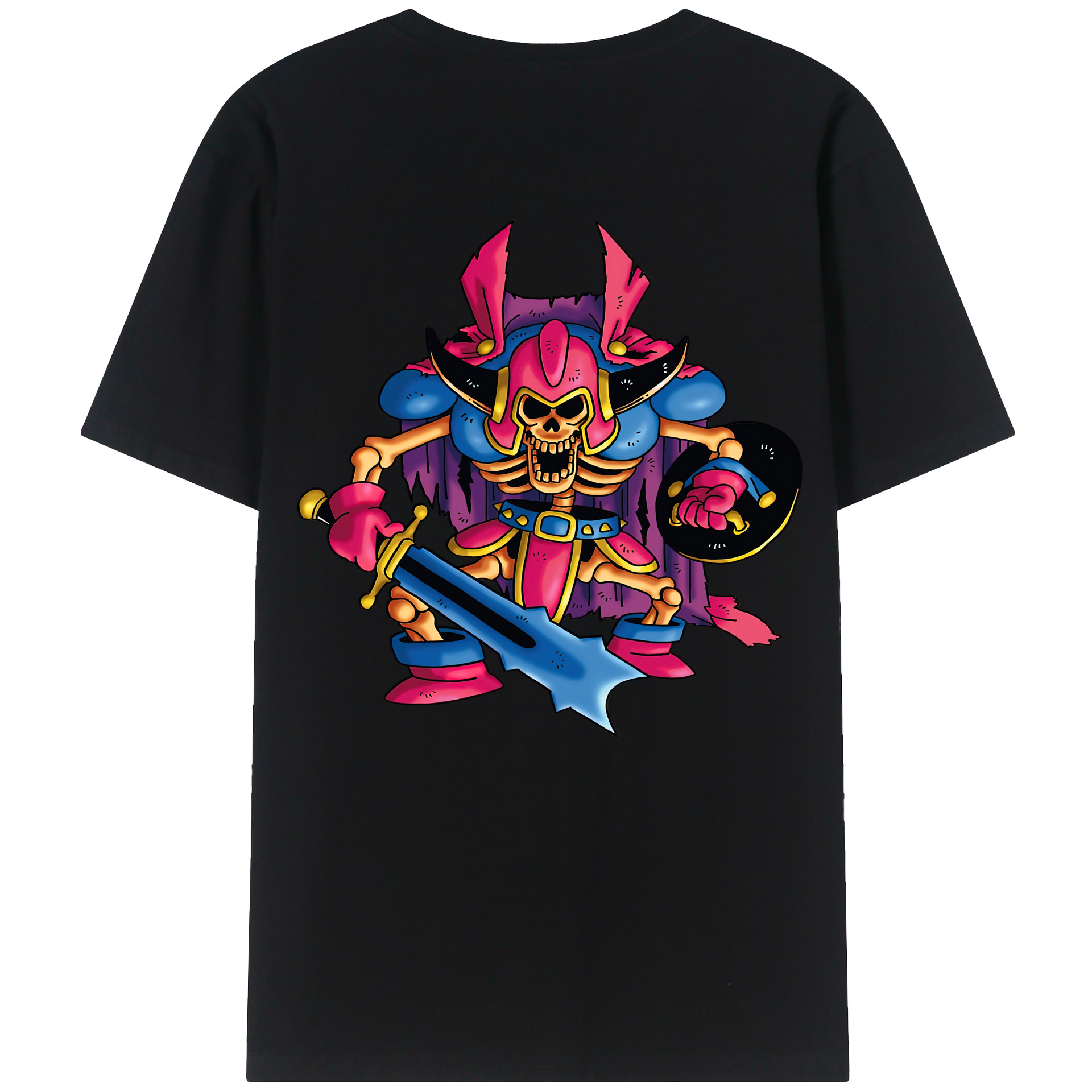 （画像用） ドラゴンクエスト Doragon Kuesuto Dragon Quest 綿100％半袖Tシャツ（背面プリント）