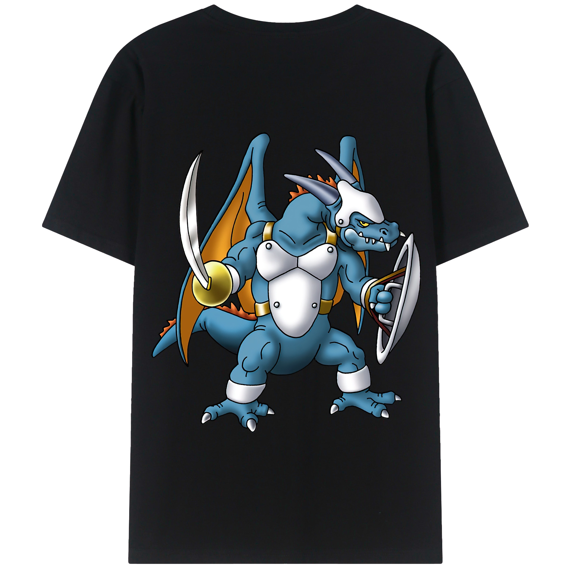 （画像用） ドラゴンクエスト Doragon Kuesuto Dragon Quest 綿100％半袖Tシャツ（背面プリント）