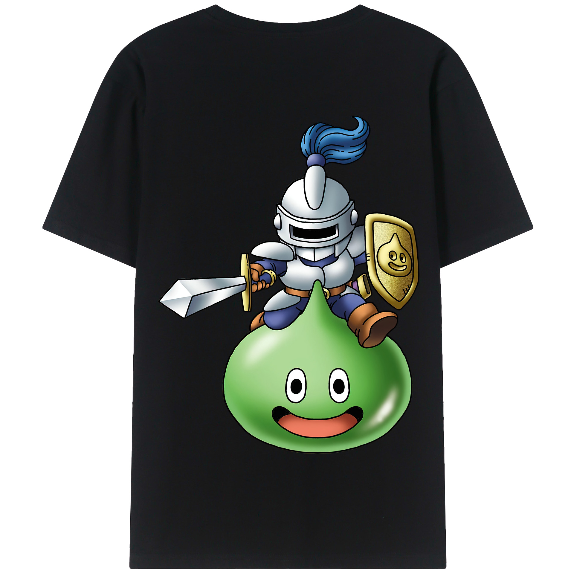 （画像用） ドラゴンクエスト Doragon Kuesuto Dragon Quest 綿100％半袖Tシャツ（背面プリント）