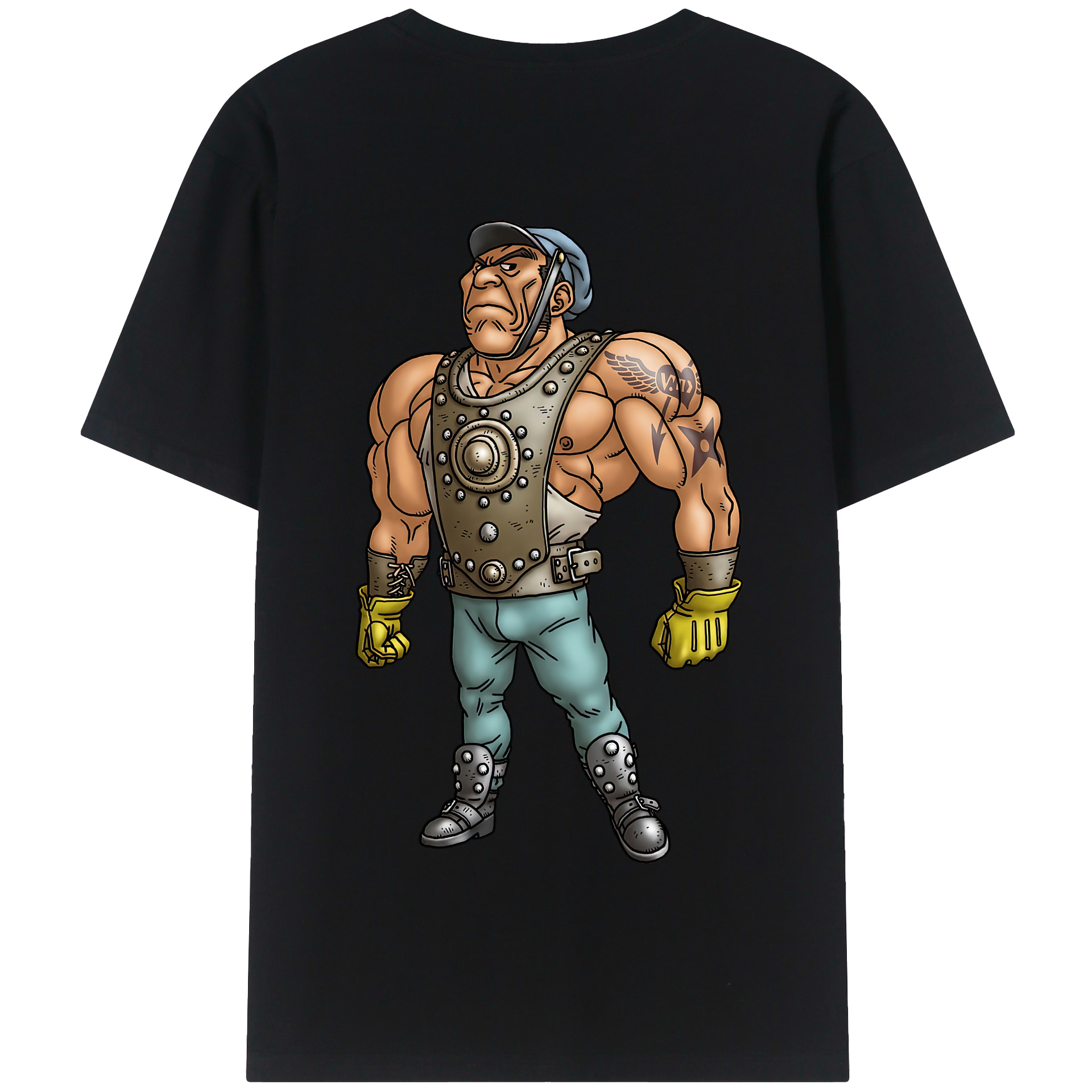 （画像用） ドラゴンクエスト Doragon Kuesuto Dragon Quest 綿100％半袖Tシャツ（背面プリント）