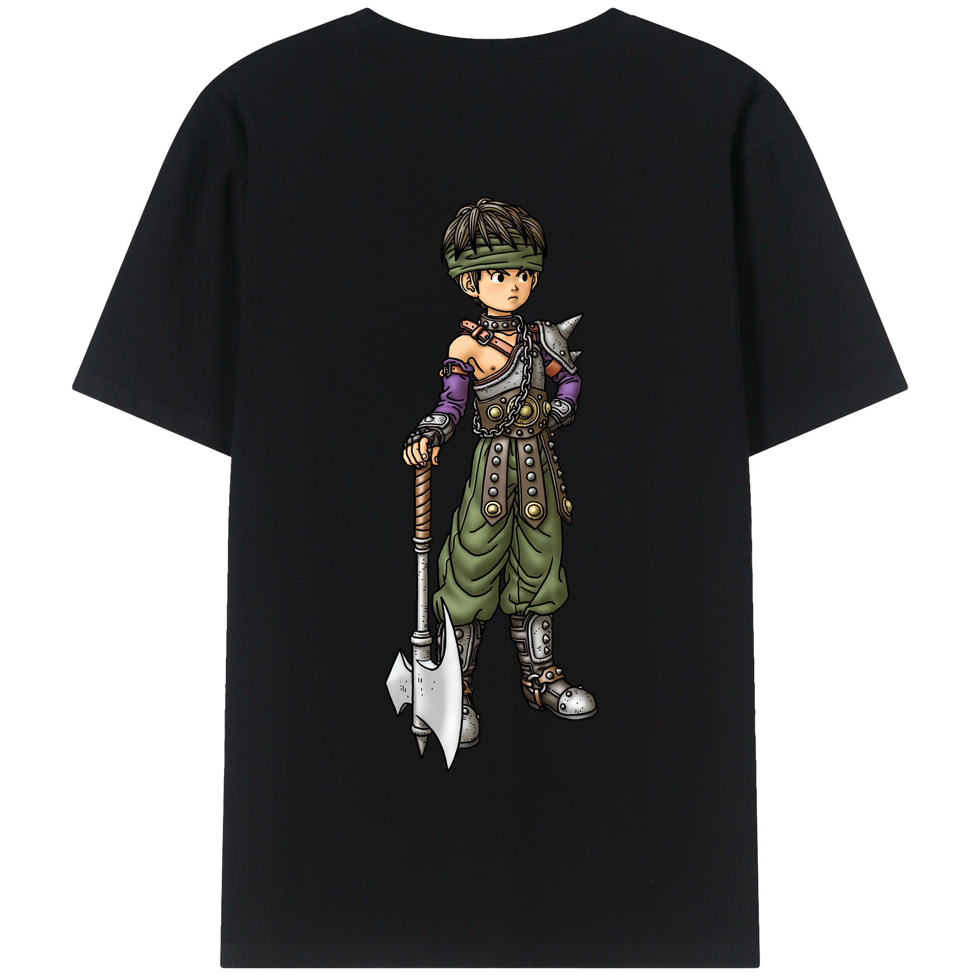 （画像用） ドラゴンクエスト Doragon Kuesuto Dragon Quest 綿100％半袖Tシャツ（背面プリント）