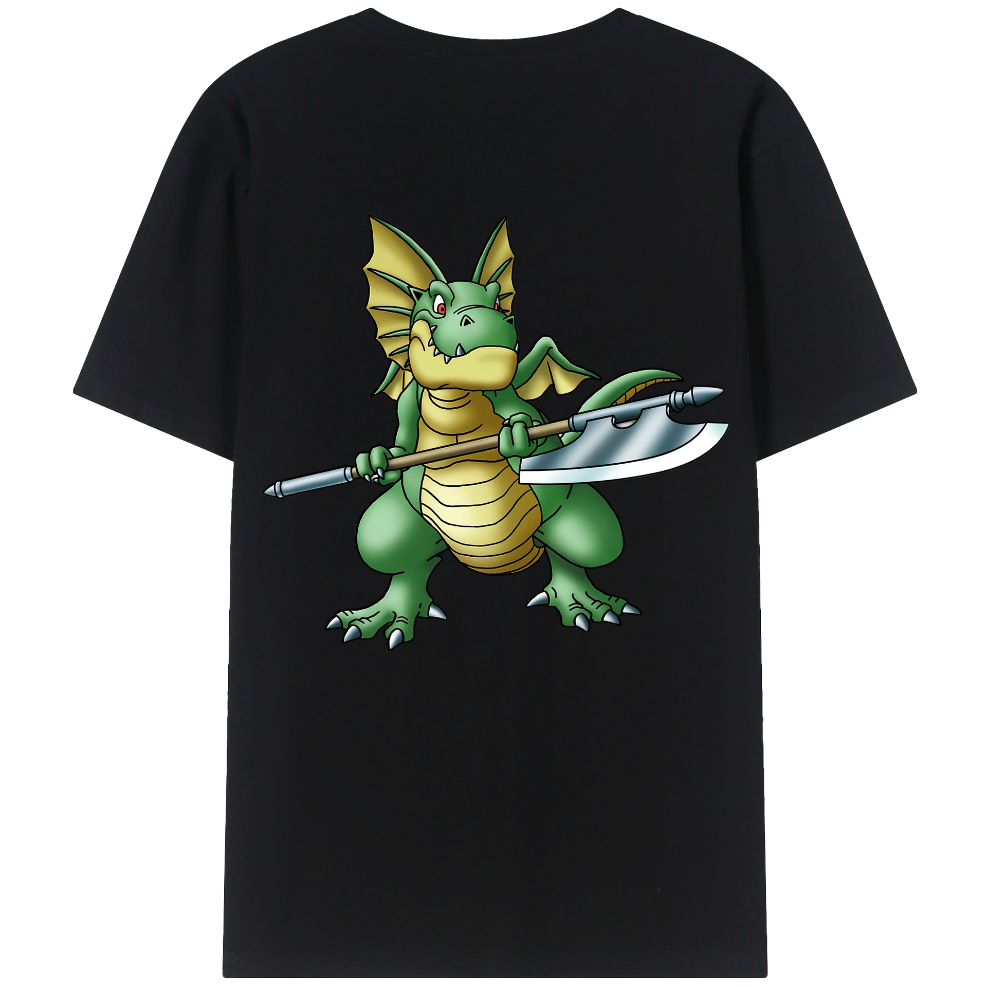 （画像用） ドラゴンクエスト Doragon Kuesuto Dragon Quest 綿100％半袖Tシャツ（背面プリント）