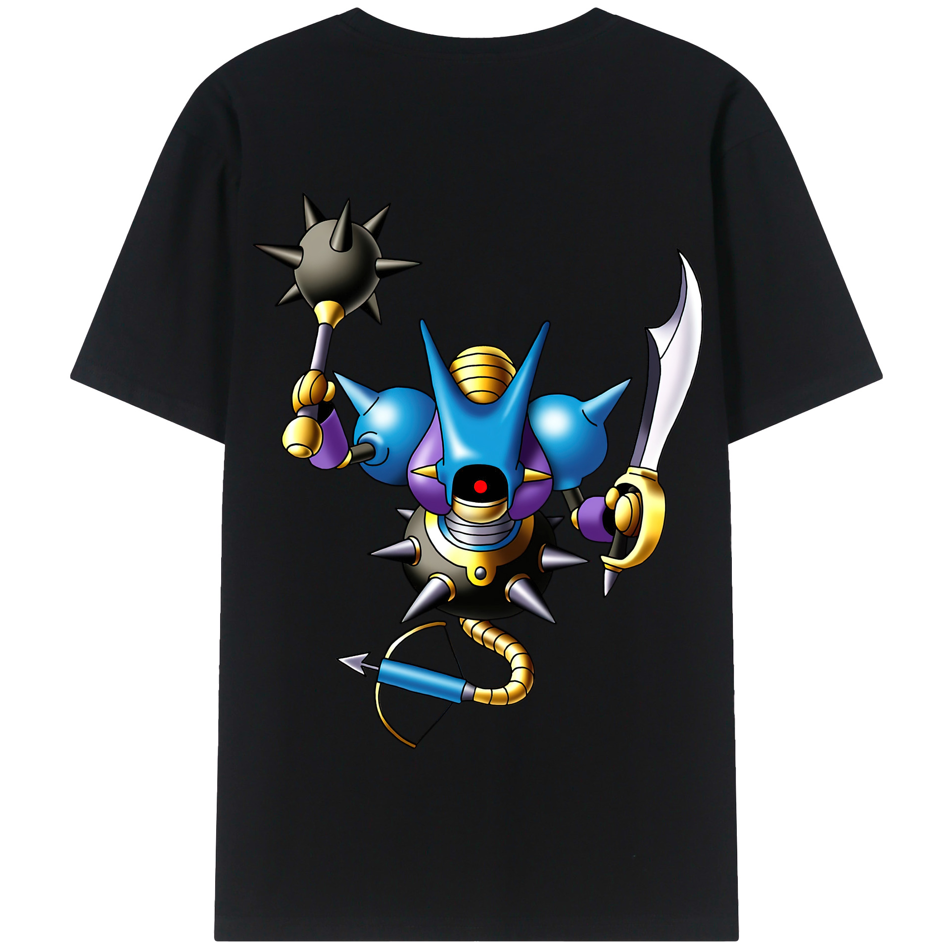 （画像用） ドラゴンクエスト Doragon Kuesuto Dragon Quest 綿100％半袖Tシャツ（背面プリント）