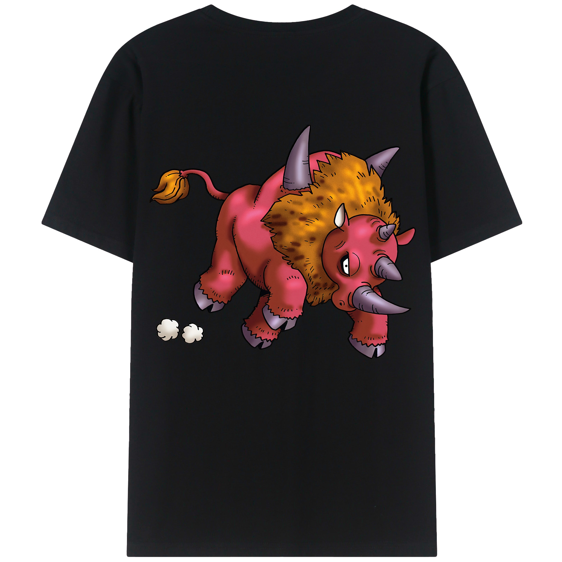 （画像用） ドラゴンクエスト Doragon Kuesuto Dragon Quest 綿100％半袖Tシャツ（背面プリント）