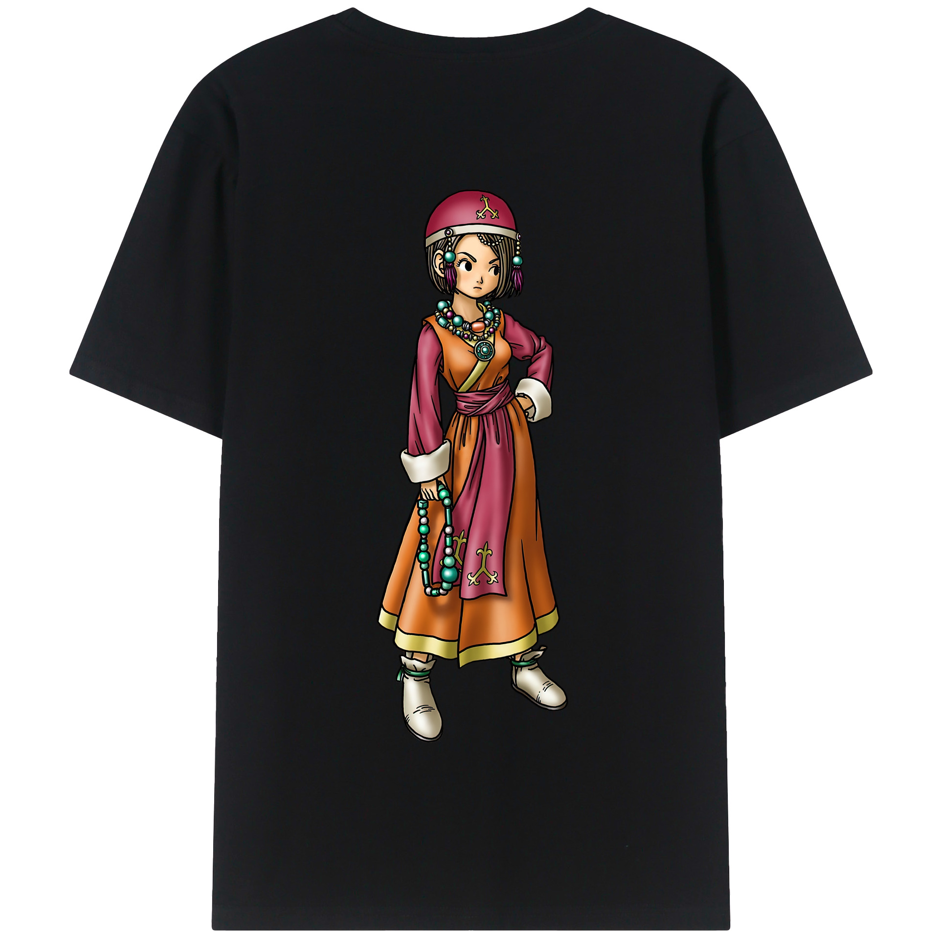 （画像用） ドラゴンクエスト Doragon Kuesuto Dragon Quest 綿100％半袖Tシャツ（背面プリント）