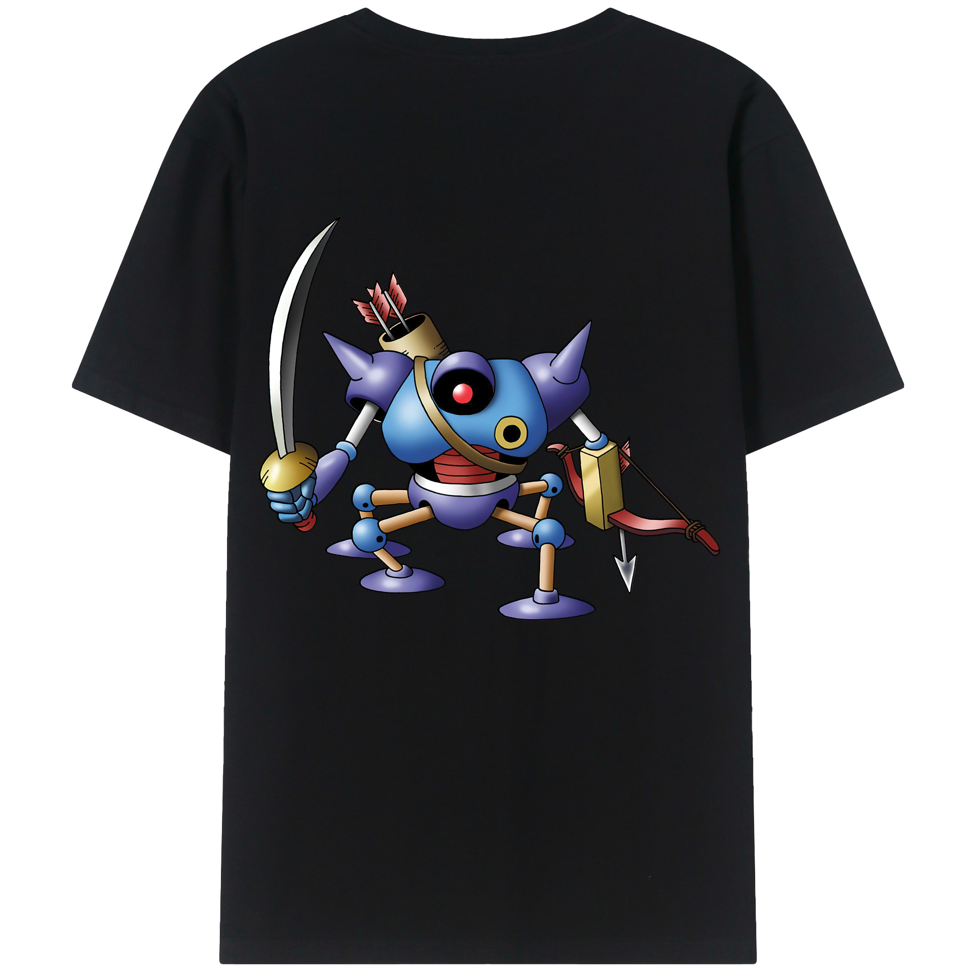 （画像用） ドラゴンクエスト Doragon Kuesuto Dragon Quest 綿100％半袖Tシャツ（背面プリント）