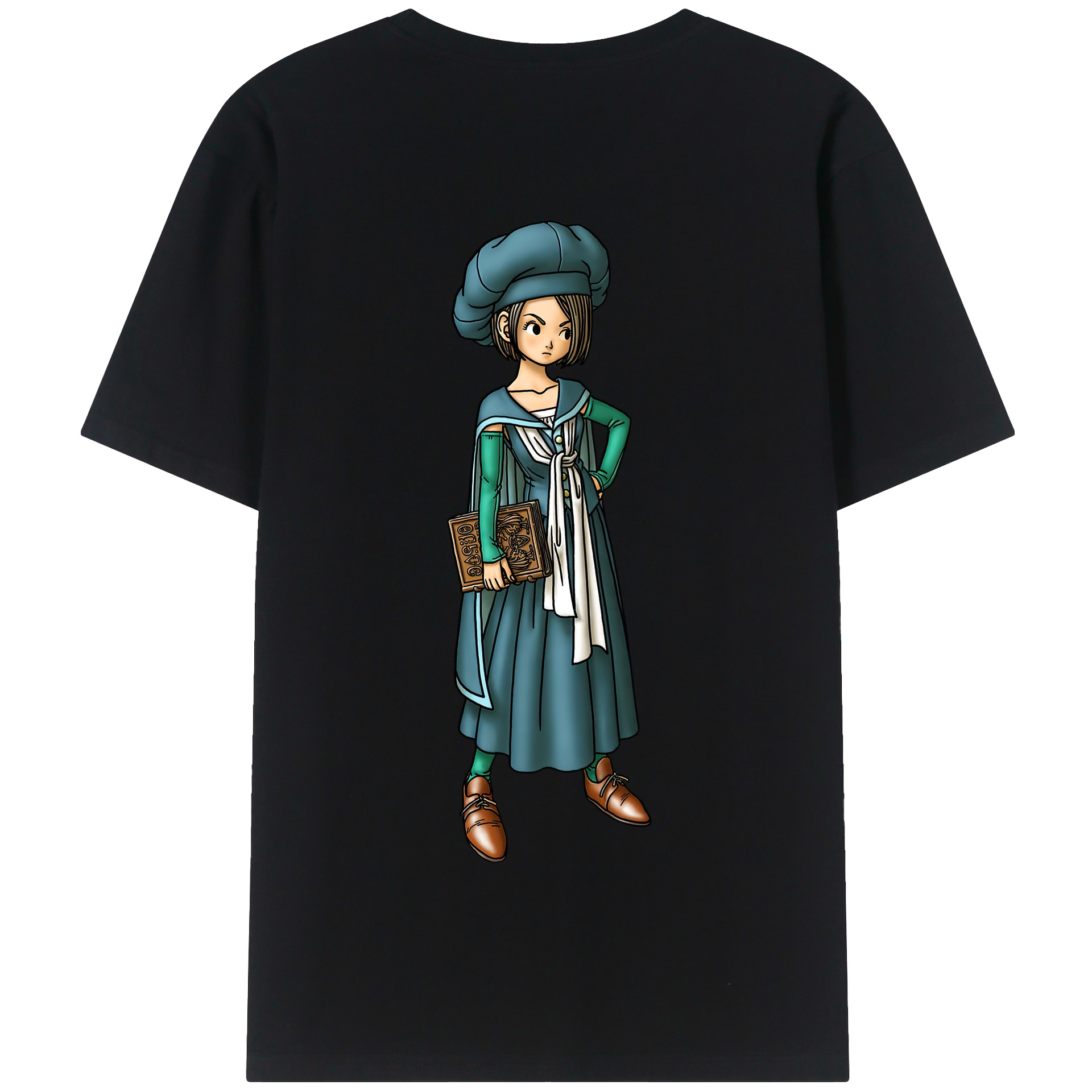（画像用） ドラゴンクエスト Doragon Kuesuto Dragon Quest 綿100％半袖Tシャツ（背面プリント）
