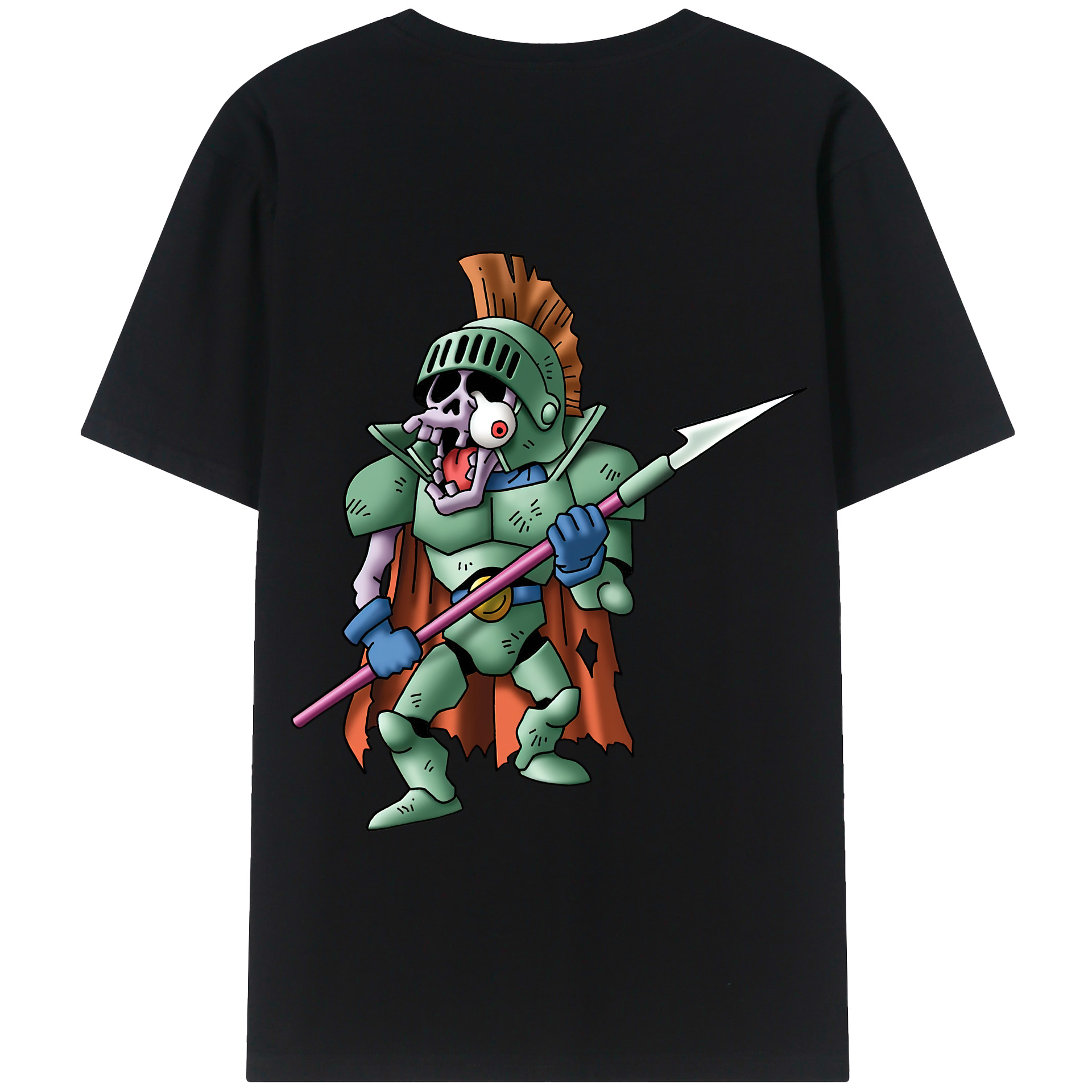 （画像用） ドラゴンクエスト Doragon Kuesuto Dragon Quest 綿100％半袖Tシャツ（背面プリント）
