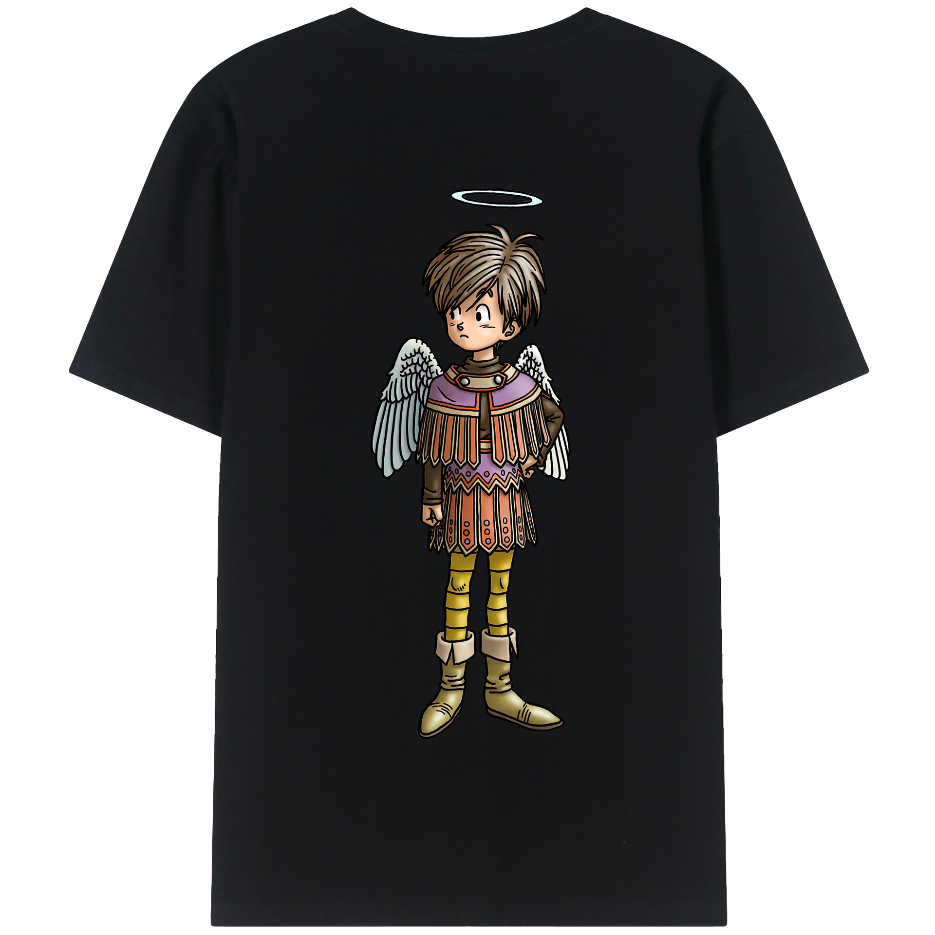 （画像用） ドラゴンクエスト Doragon Kuesuto Dragon Quest 綿100％半袖Tシャツ（背面プリント）