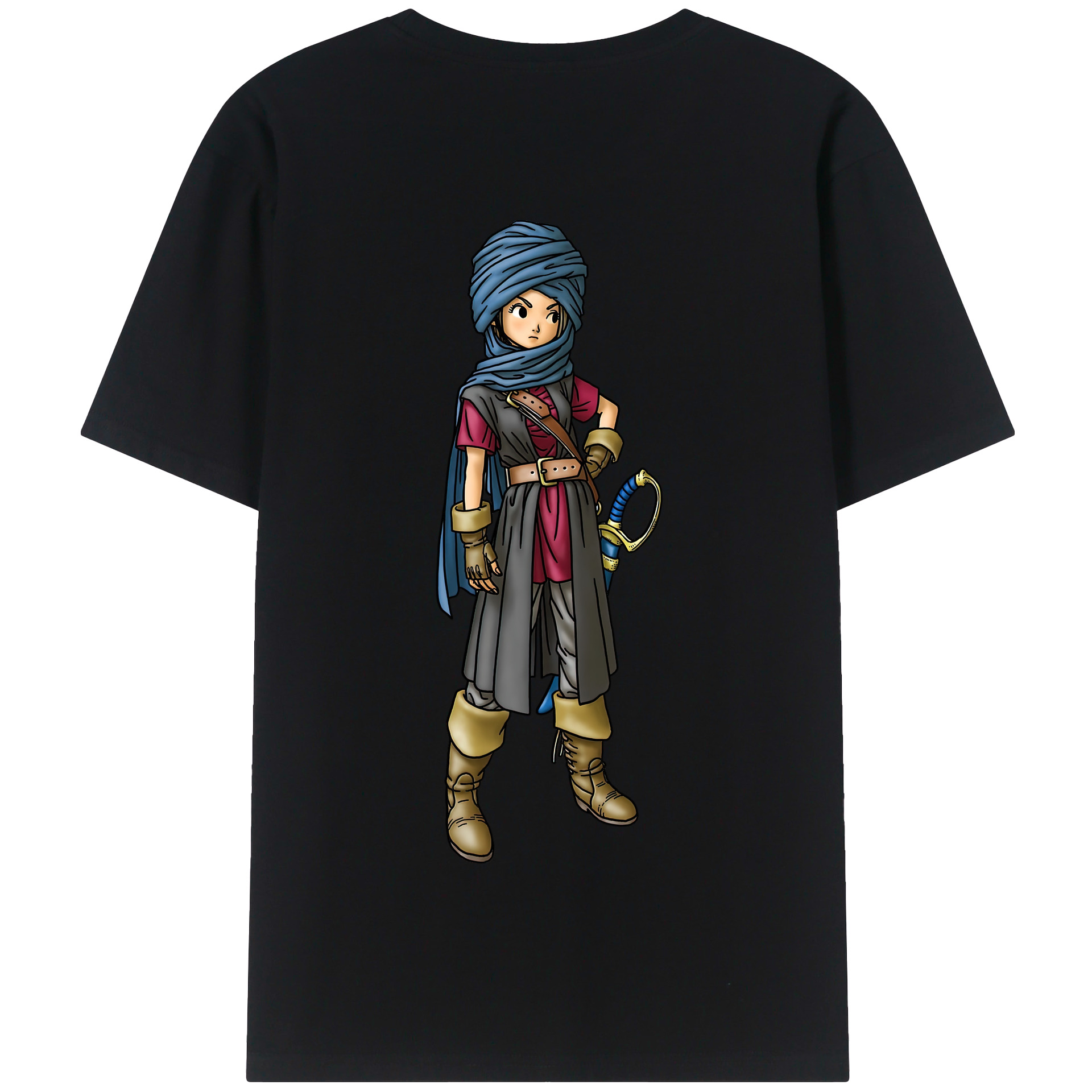 （画像用） ドラゴンクエスト Doragon Kuesuto Dragon Quest 綿100％半袖Tシャツ（背面プリント）