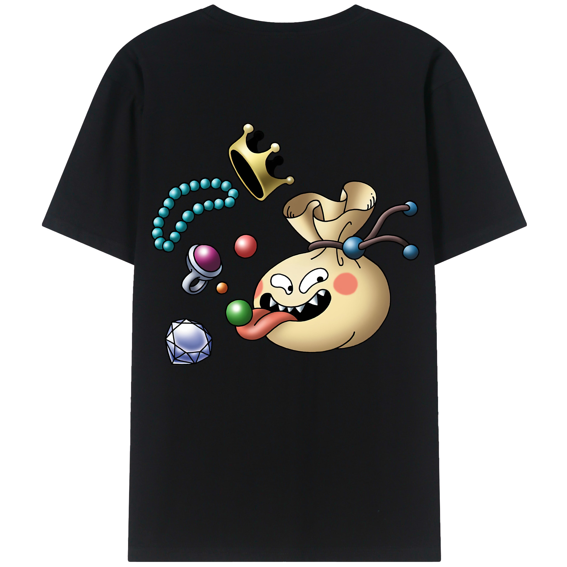 （画像用） ドラゴンクエスト Doragon Kuesuto Dragon Quest 綿100％半袖Tシャツ（背面プリント）