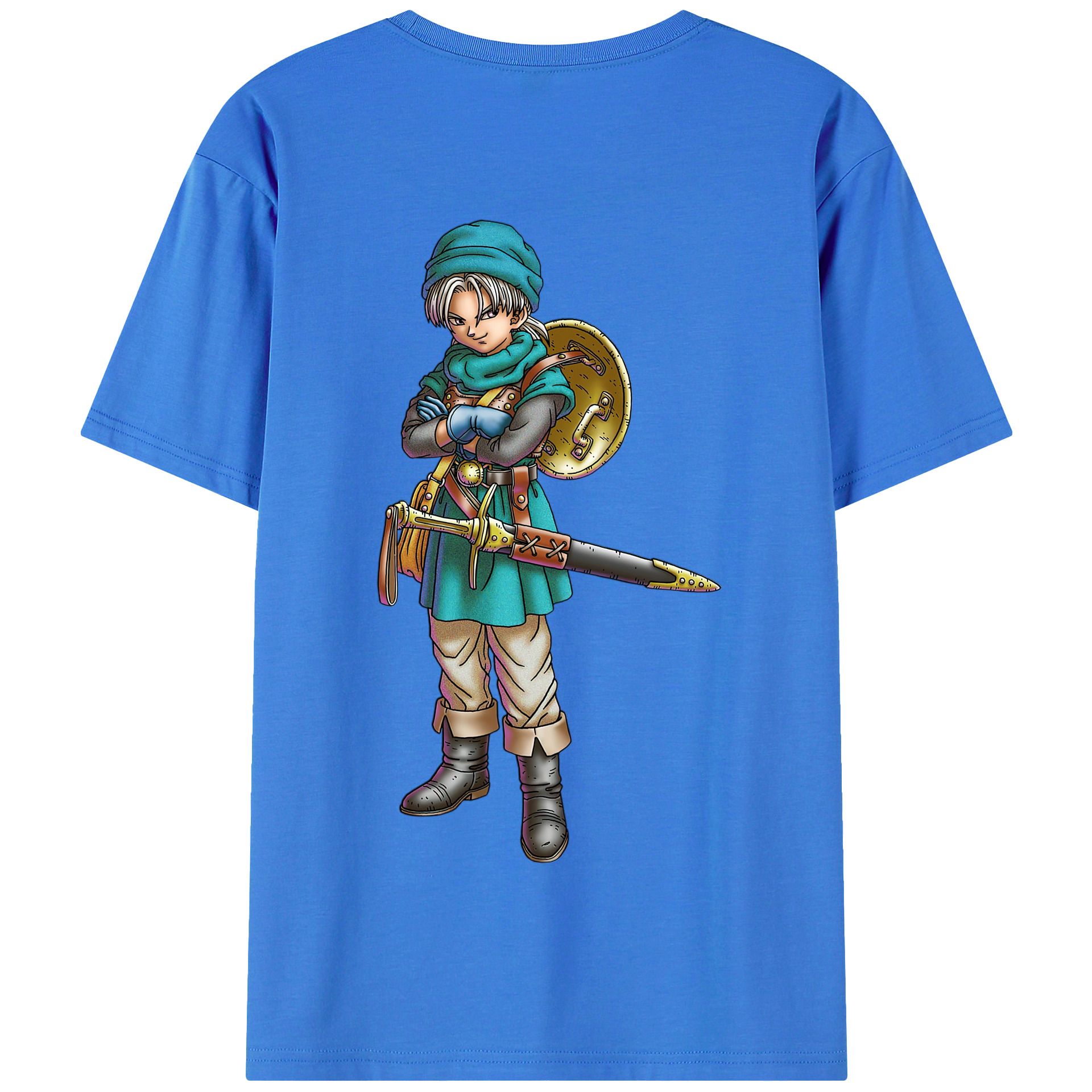 （画像用） ドラゴンクエスト Doragon Kuesuto Dragon Quest 綿100％半袖Tシャツ（背面プリント）