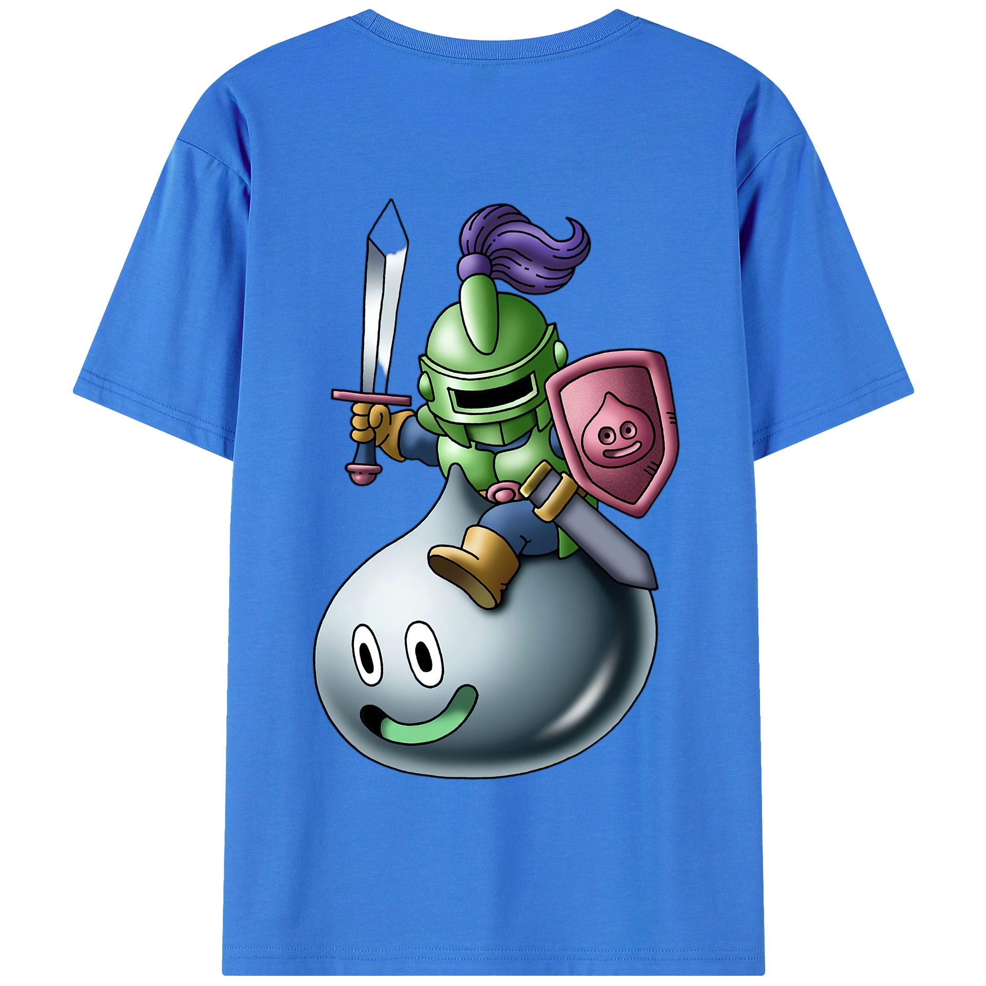 （画像用） ドラゴンクエスト Doragon Kuesuto Dragon Quest 綿100％半袖Tシャツ（背面プリント）