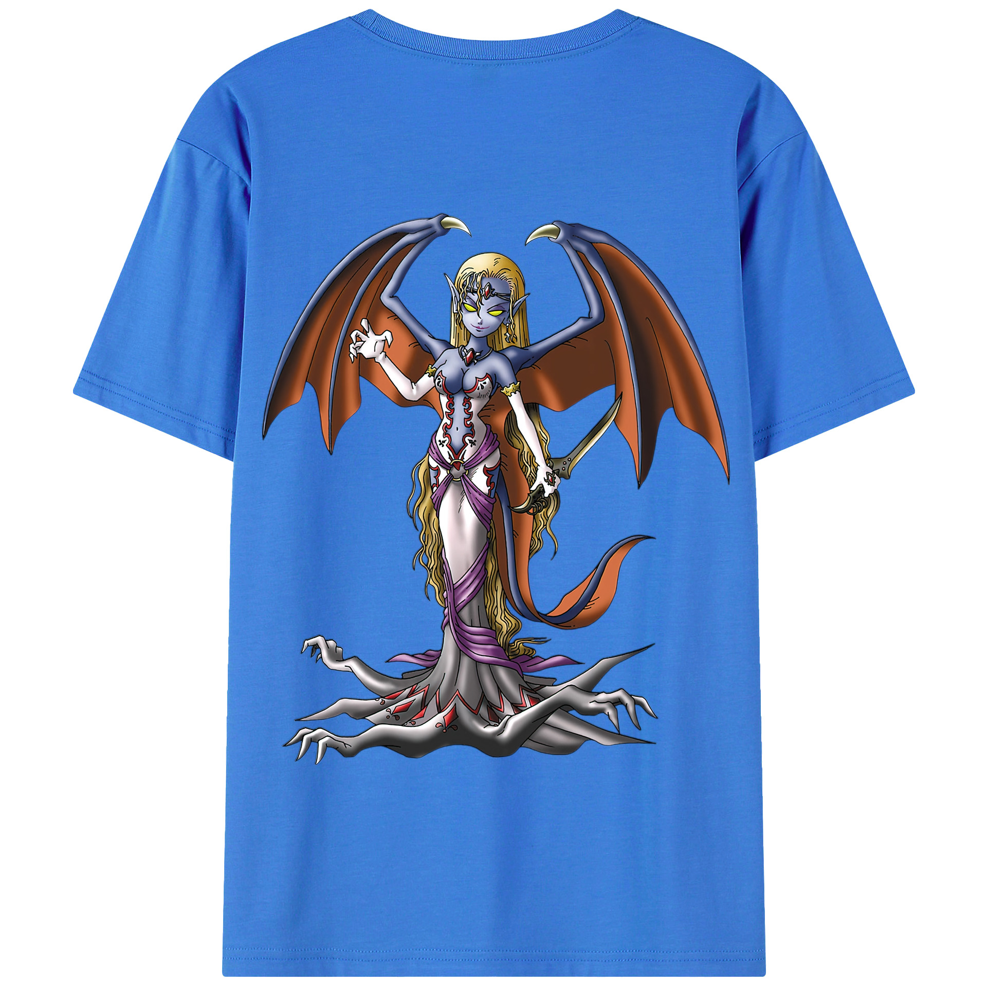 （画像用） ドラゴンクエスト Doragon Kuesuto Dragon Quest 綿100％半袖Tシャツ（背面プリント）