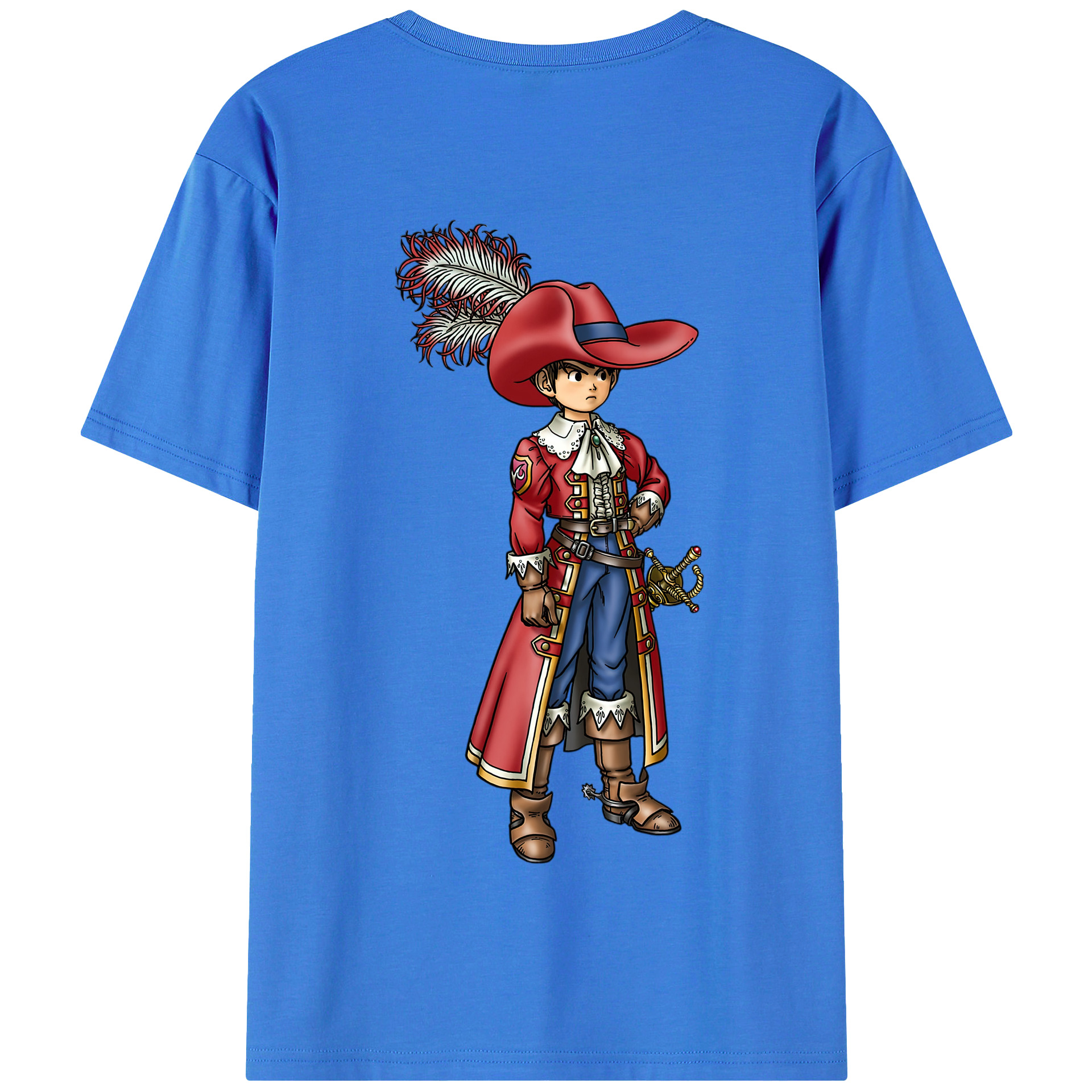 （画像用） ドラゴンクエスト Doragon Kuesuto Dragon Quest 綿100％半袖Tシャツ（背面プリント）