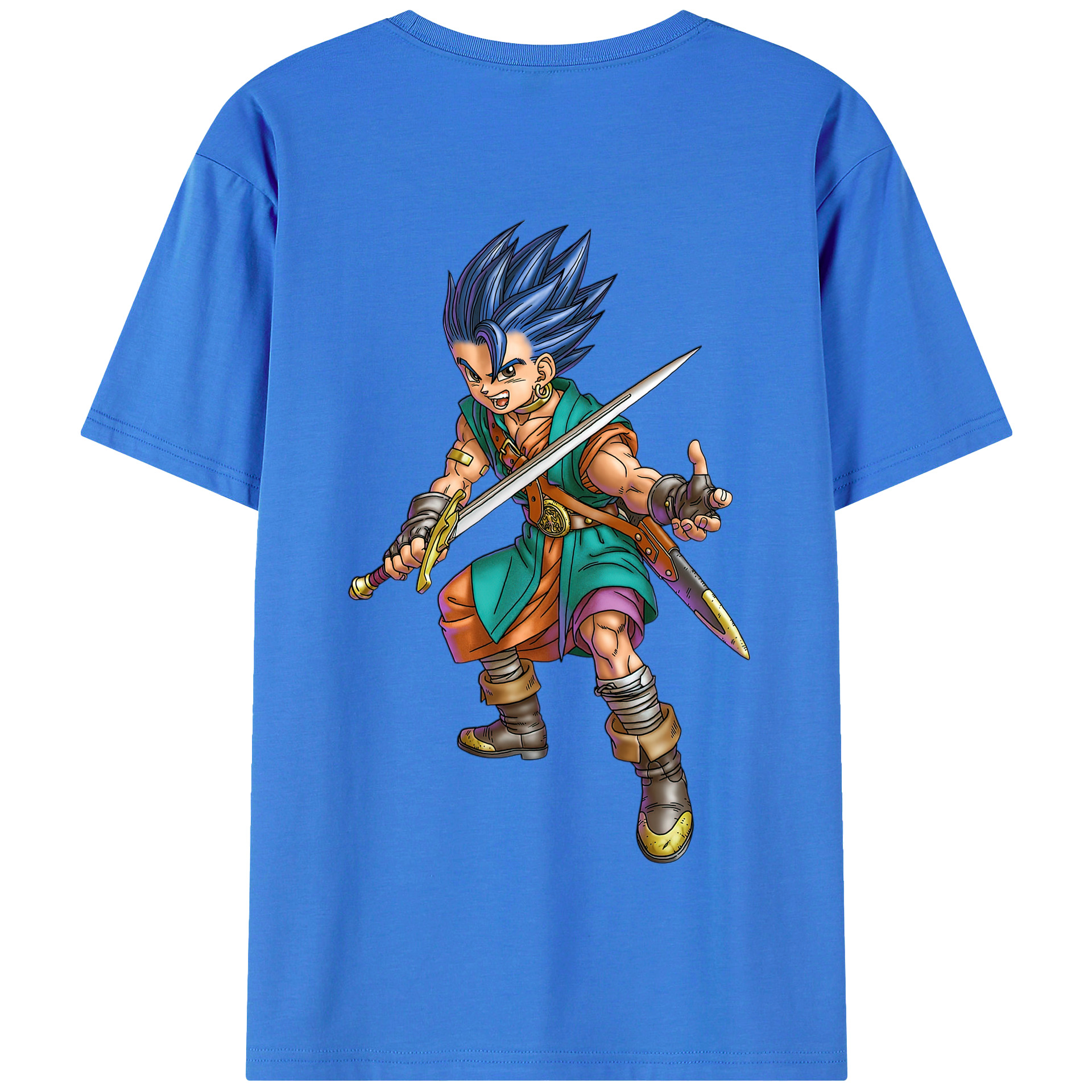 （画像用） ドラゴンクエスト Doragon Kuesuto Dragon Quest 綿100％半袖Tシャツ（背面プリント）
