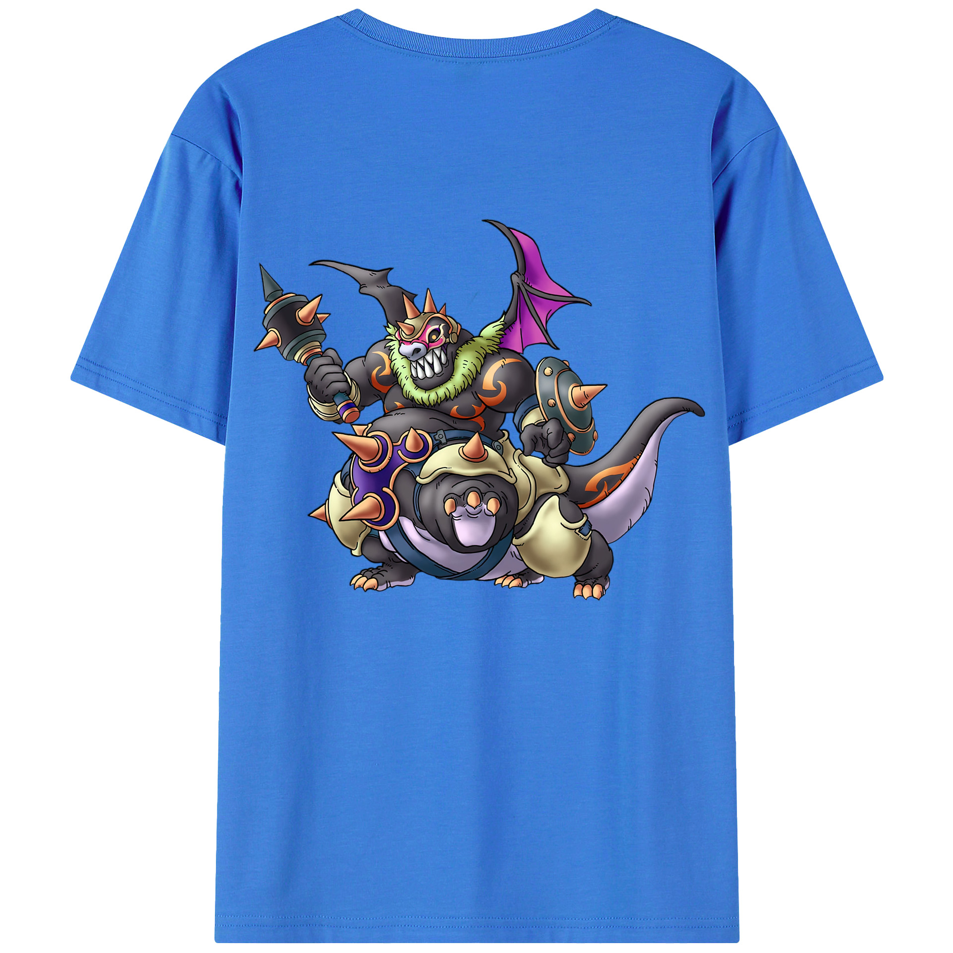 （画像用） ドラゴンクエスト Doragon Kuesuto Dragon Quest 綿100％半袖Tシャツ（背面プリント）