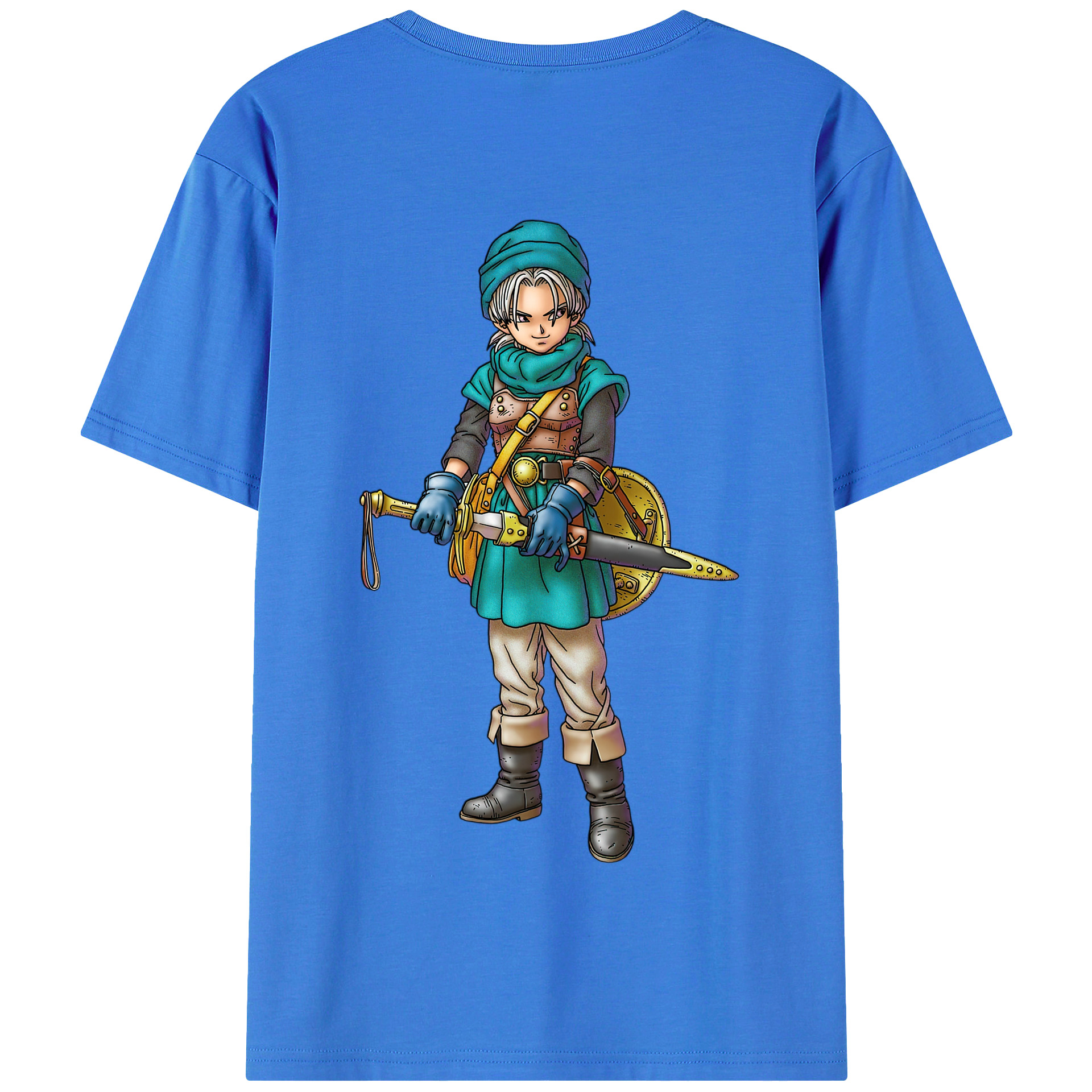 （画像用） ドラゴンクエスト Doragon Kuesuto Dragon Quest 綿100％半袖Tシャツ（背面プリント）
