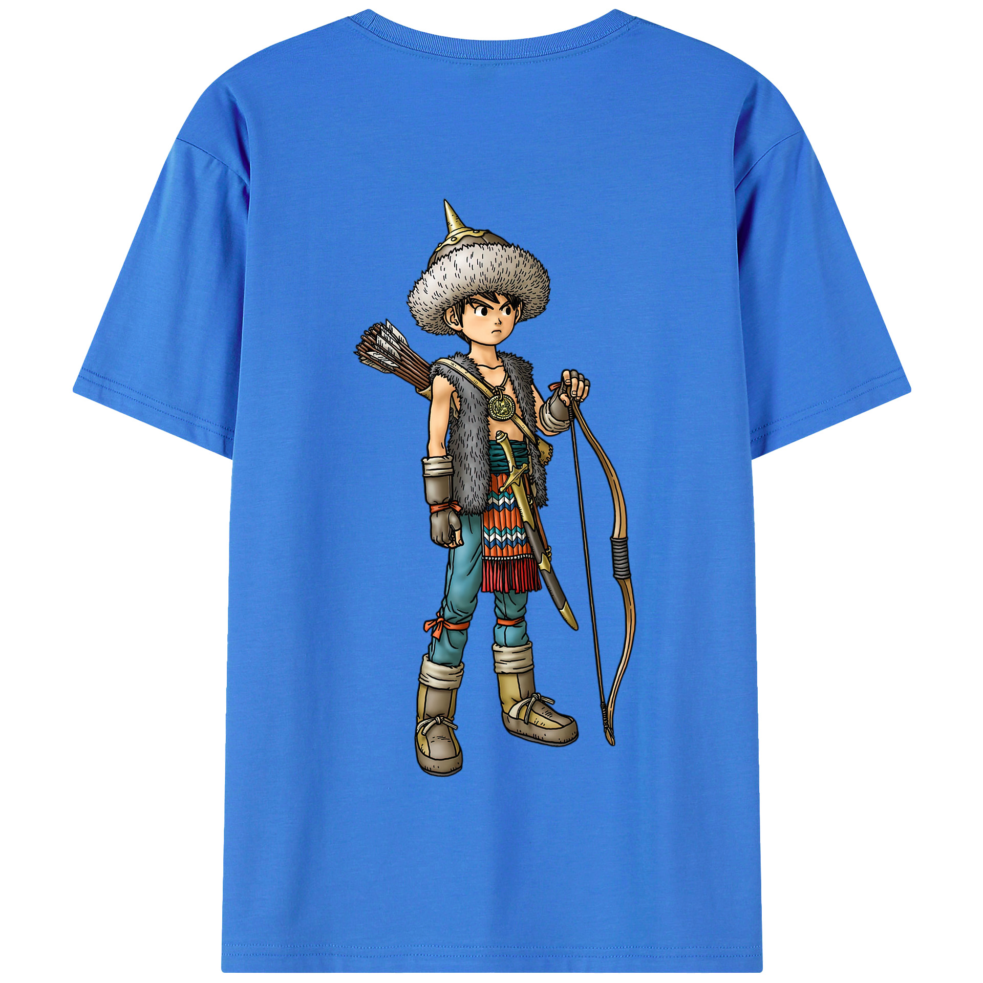 （画像用） ドラゴンクエスト Doragon Kuesuto Dragon Quest 綿100％半袖Tシャツ（背面プリント）